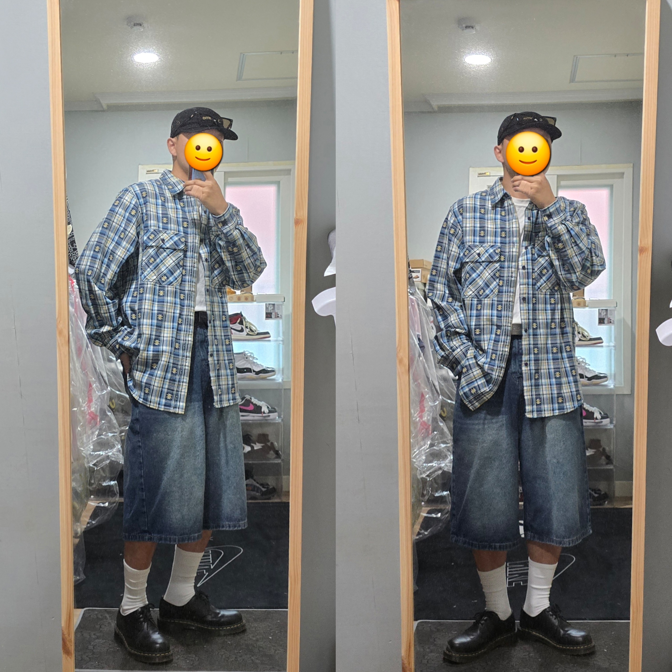 Dr. Martens 1461 Smooth Black, Supreme Military Camp Cap Black - 25SS 착용 스타일