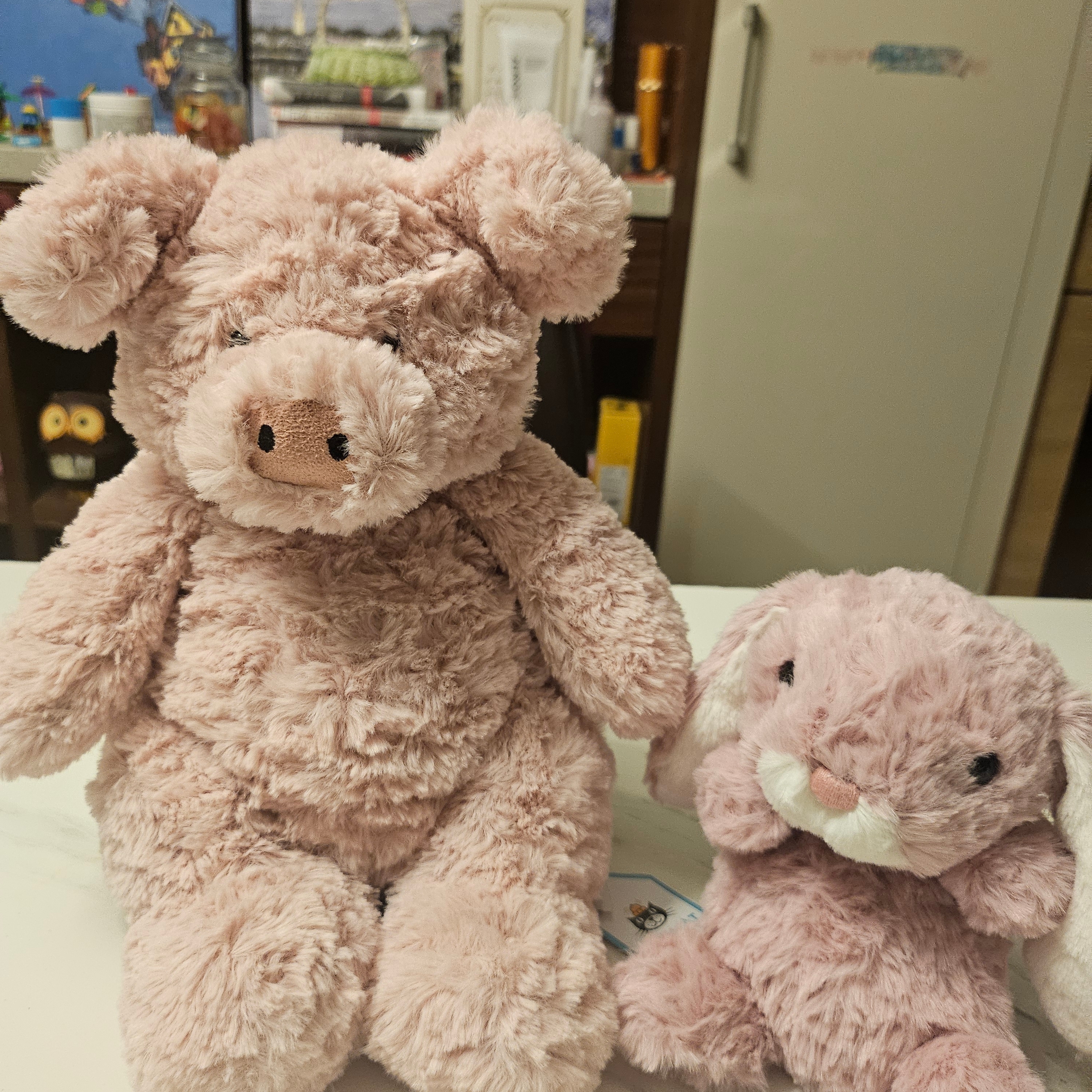 Jellycat Barnabus Pig Medium Pink, Jellycat Yummy Bunny Pink 착용 스타일 - 1