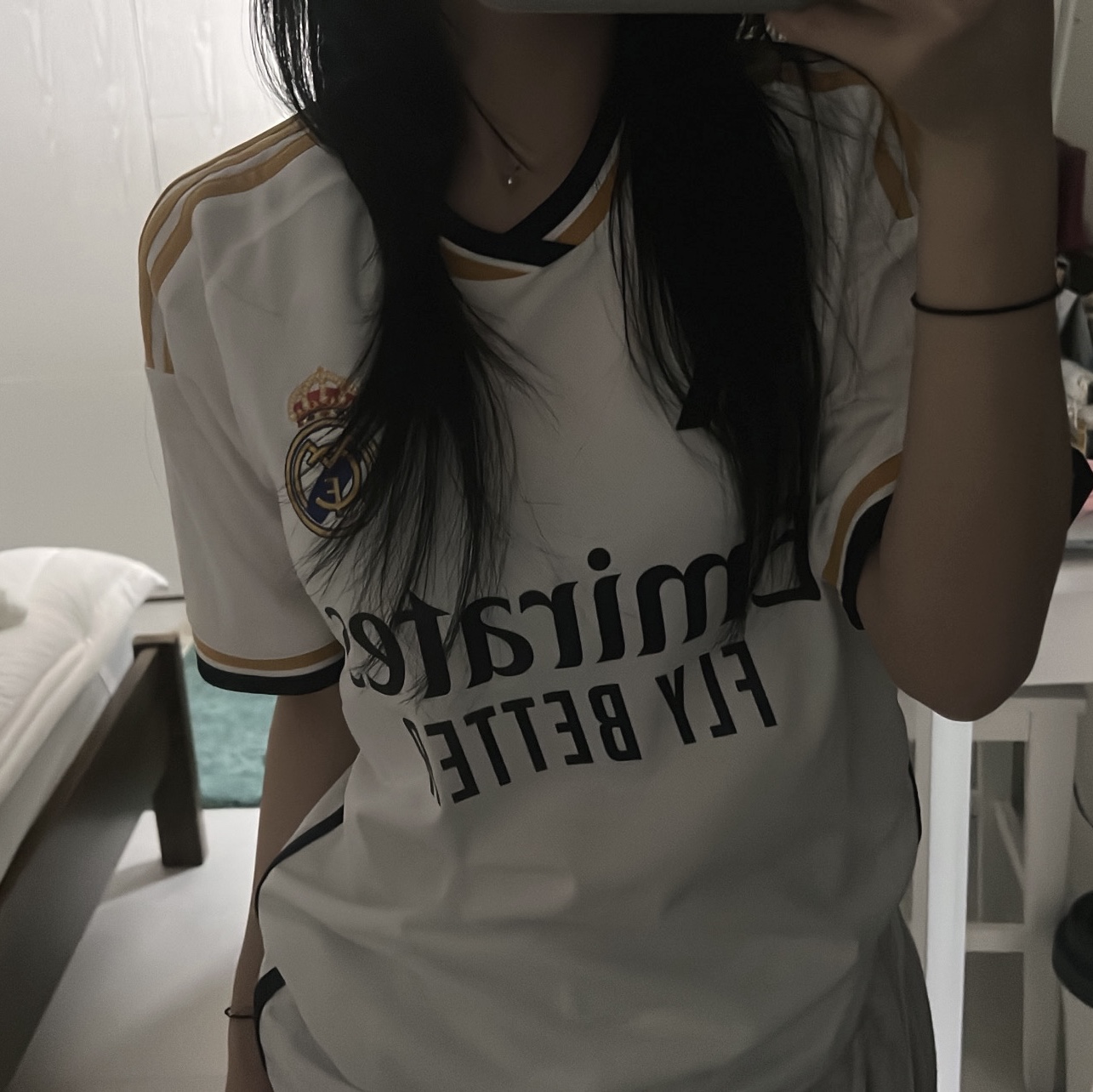 Adidas Real Madrid 2023/24 Home Jersey White - US Sizing (Non Marking Ver.) 착용 스타일