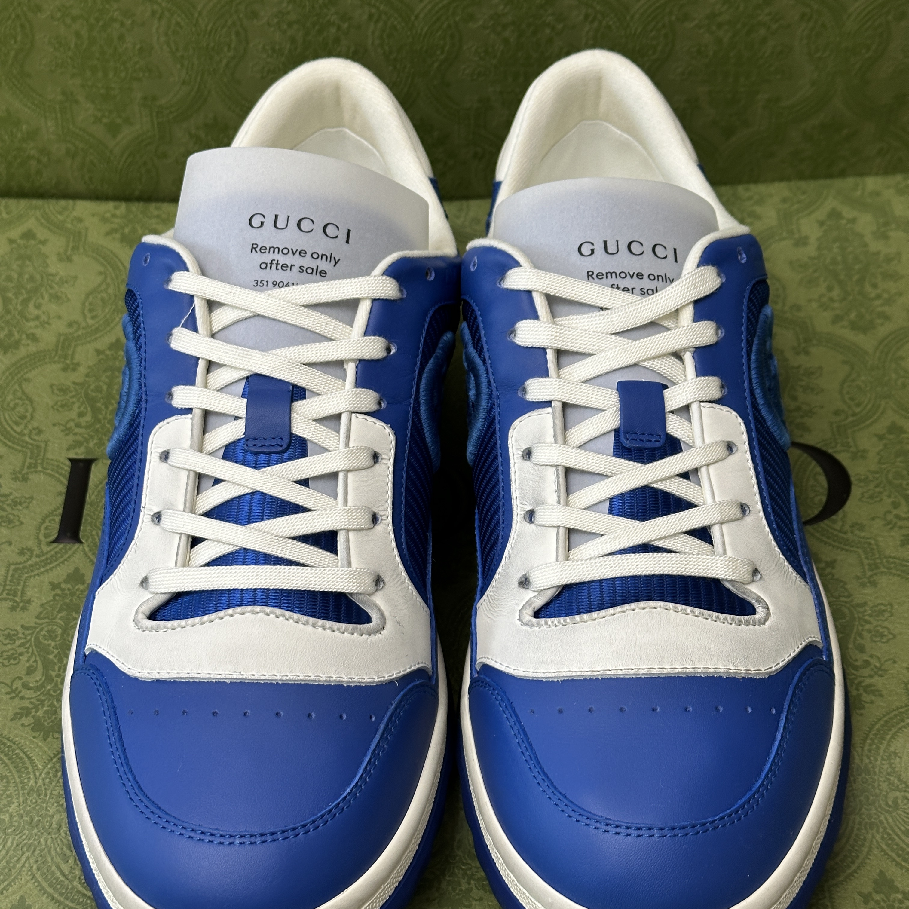 Gucci Mac80 Sneakers Blue Leather 착용 스타일 - 1