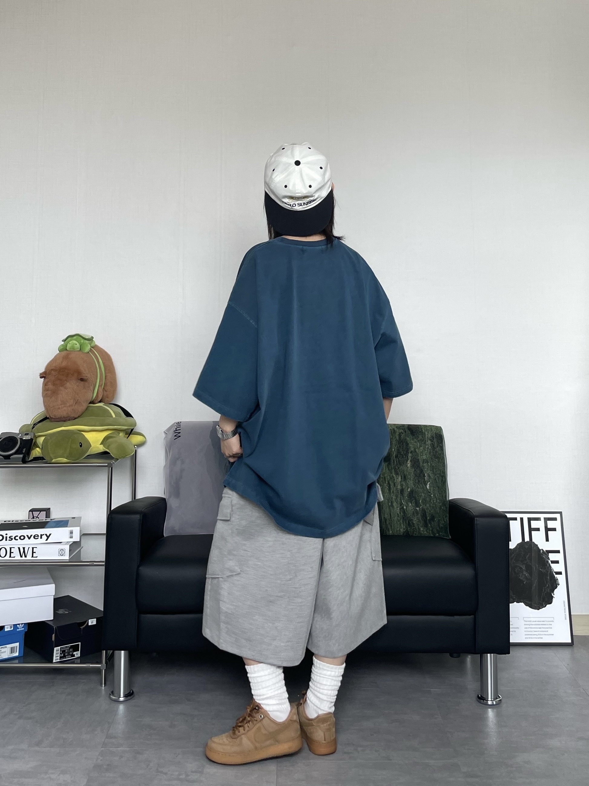 (W) Nike Air Force 1 '07 WB Flax Wheat, Hello Sunrise  Two Tone Washed OG Logo 6panel Cap Off White & Black 착용 스타일 - 6
