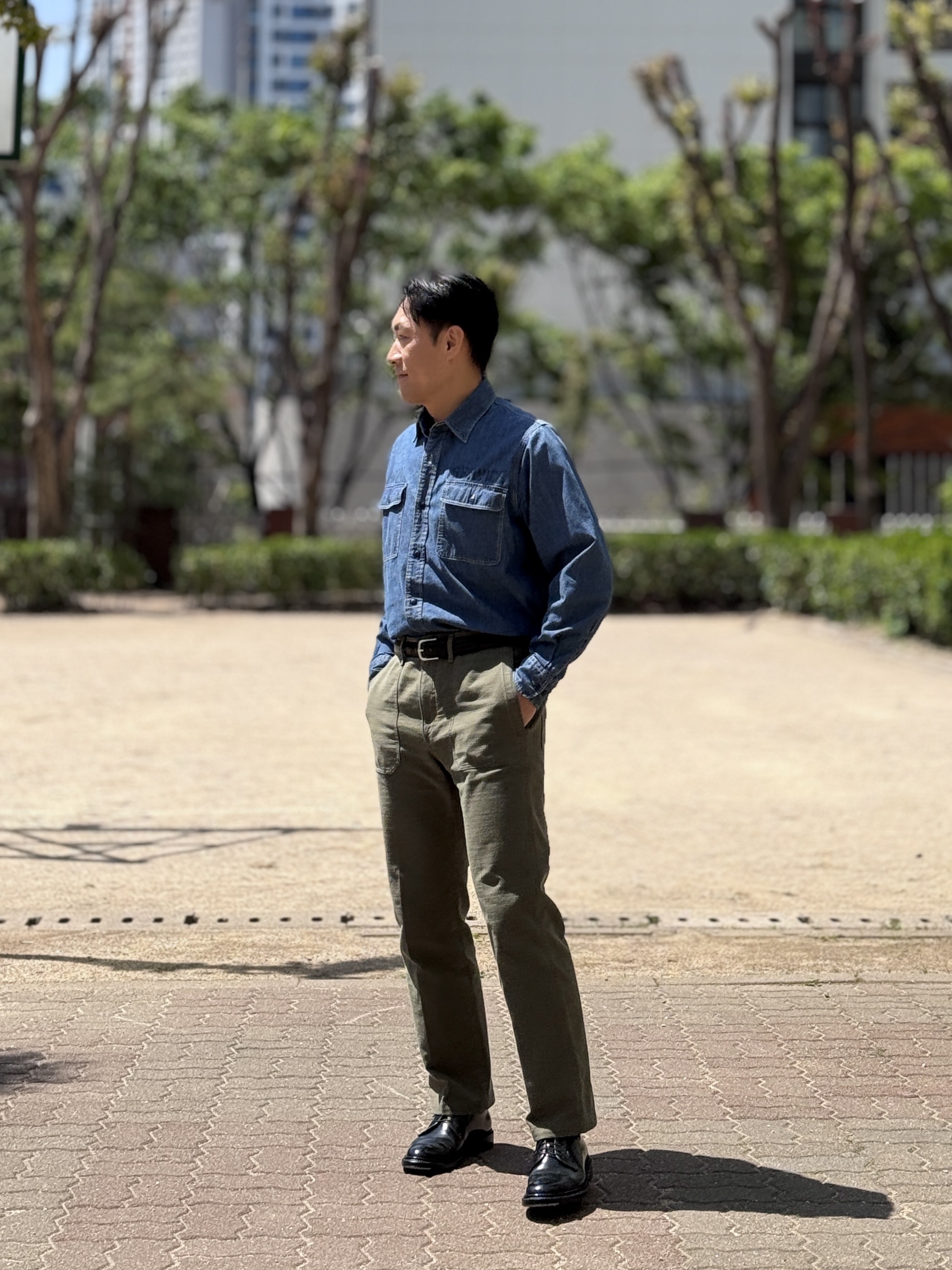 Alden 9901 Cordovan Plain Toe Blucher Oxford Black - E 착용 스타일 - 5