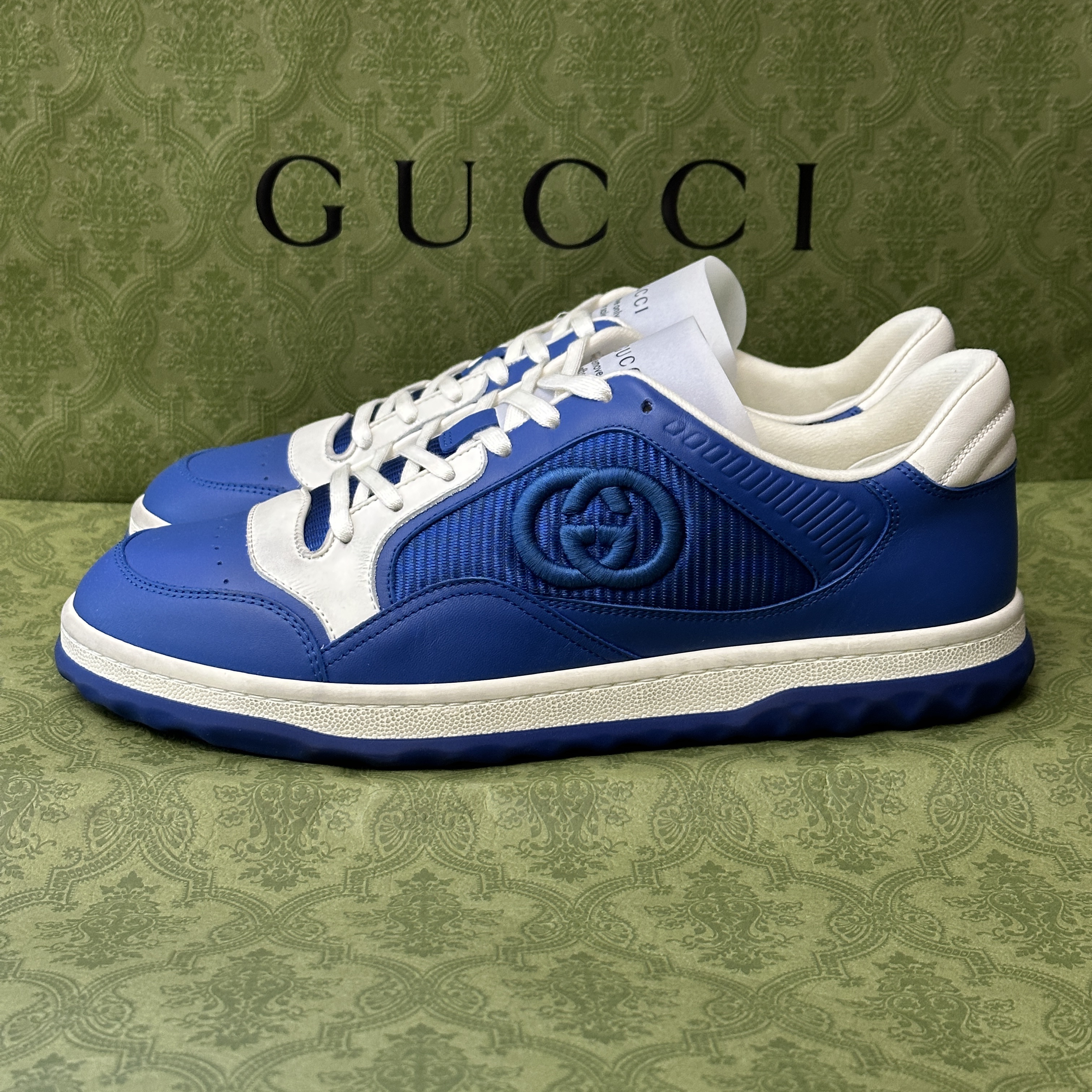 Gucci Mac80 Sneakers Blue Leather 착용 스타일 - 2