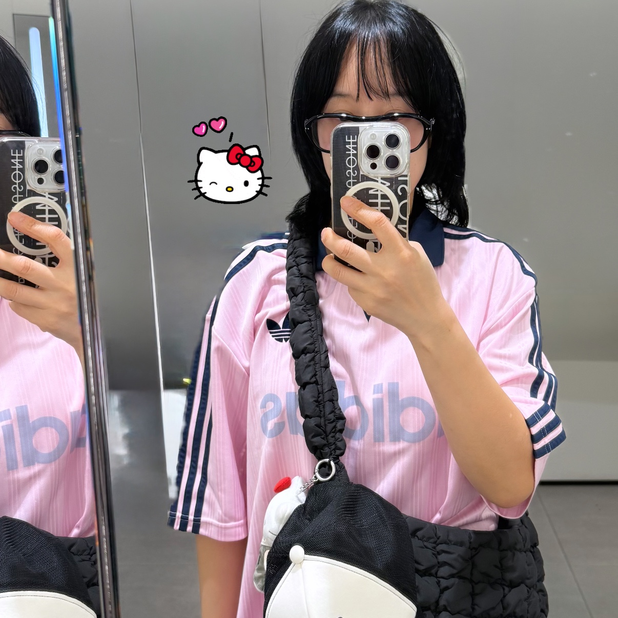 Adidas Originals Collared Goalie Top Clear Pink - KR Sizing, COS Quilted Messenger Bag Black 착용 스타일