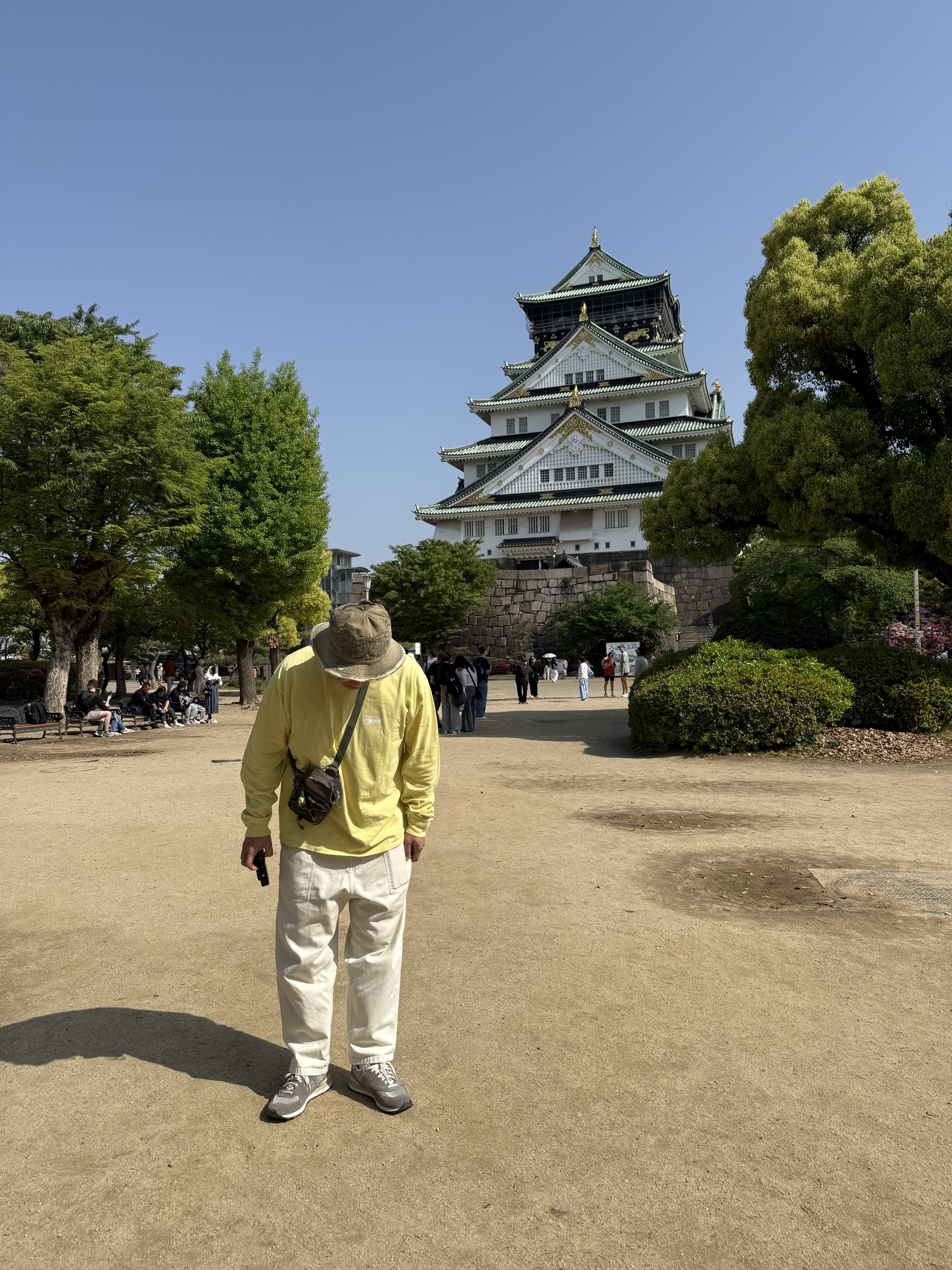 Kapital Chino The Old Man and The Sea Hat Khaki, Stussy Lazy LS T-Shirts Yellow 착용 스타일 - 1