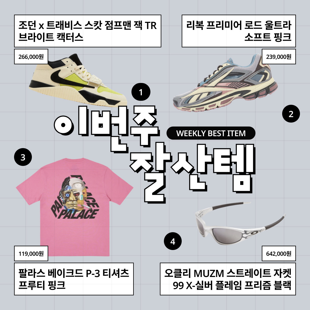 Palace Baked P-3 T-Shirt Fruity Pink - 24SS, Oakley MUZM Straight Jacket 99 X-Silver Flames Prizm Black 착용 스타일 - 1