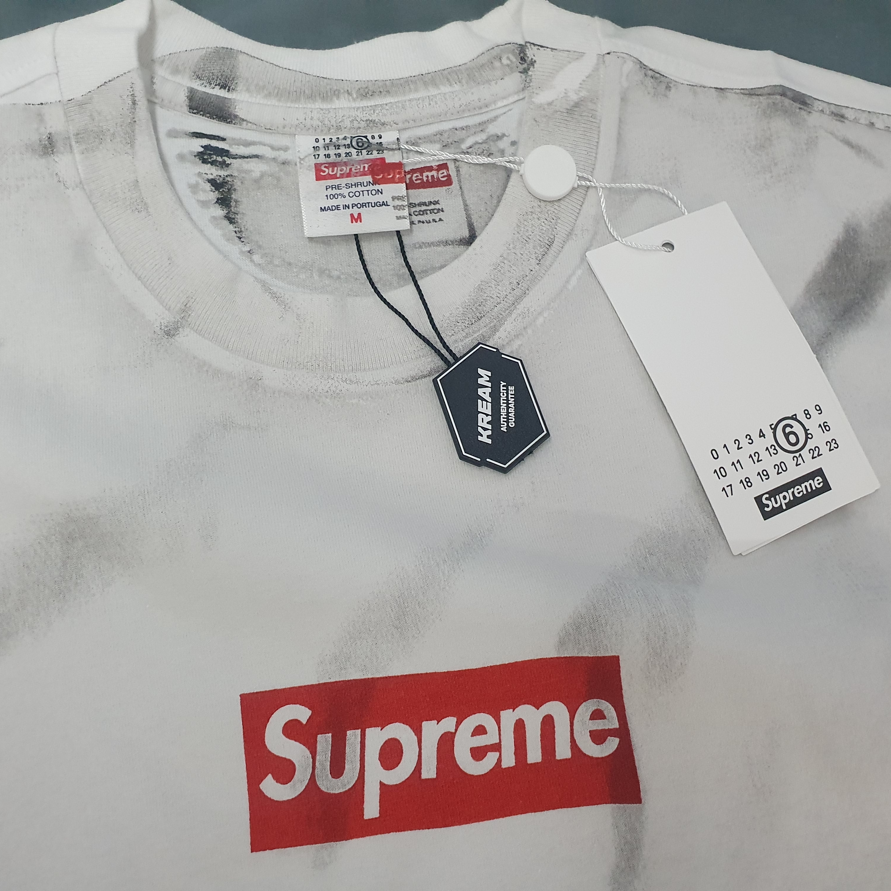 Supreme x MM6 Maison Margiela Box Logo T-Shirt White - 24SS 착용 스타일 - 3