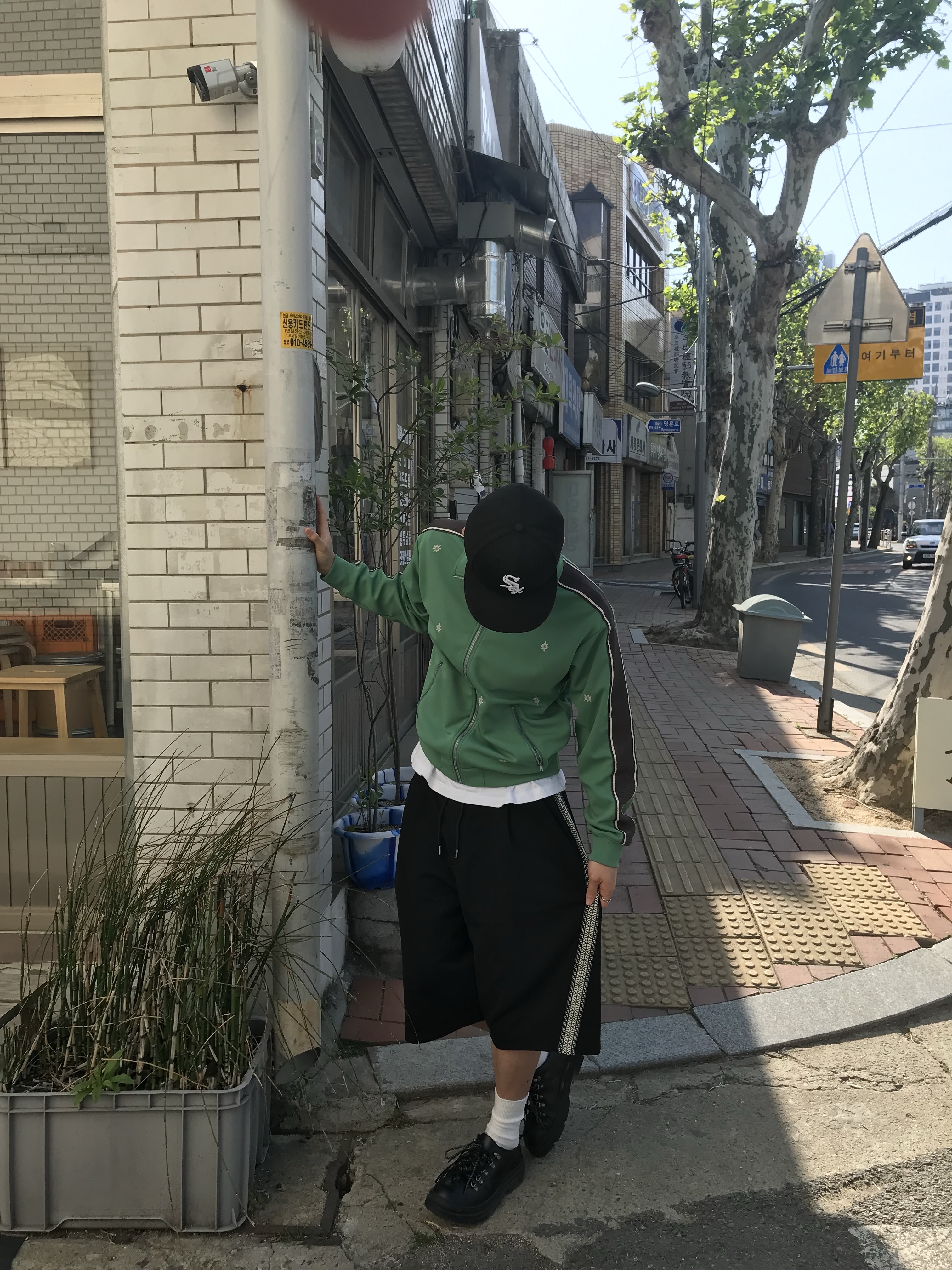 Human Made Nylon Heart Backpack Green 착용 스타일 - 1