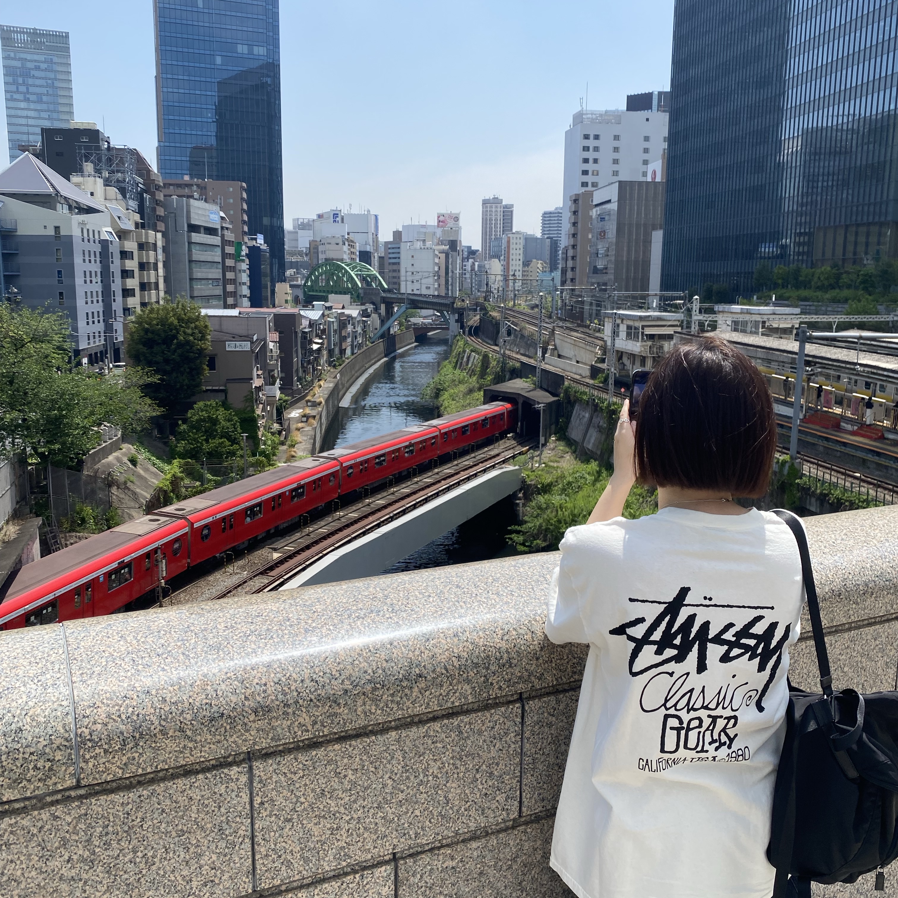 Stussy Pigment Dyed Classic Gear T-Shirt Natural, Prada Pocono Backpack Black 착용 스타일