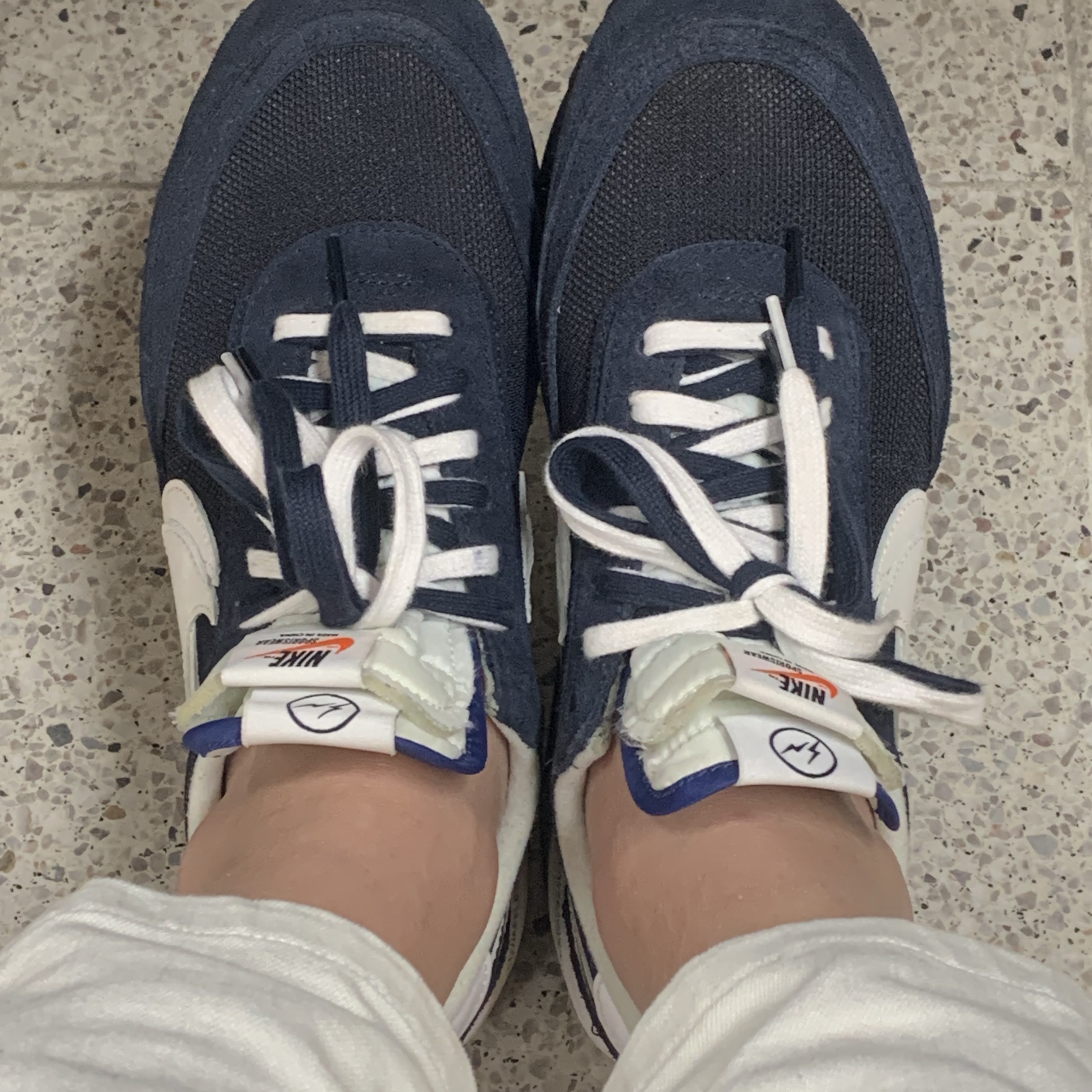 Nike x Sacai x Fragment LDWaffle Blackened Blue 착용 스타일