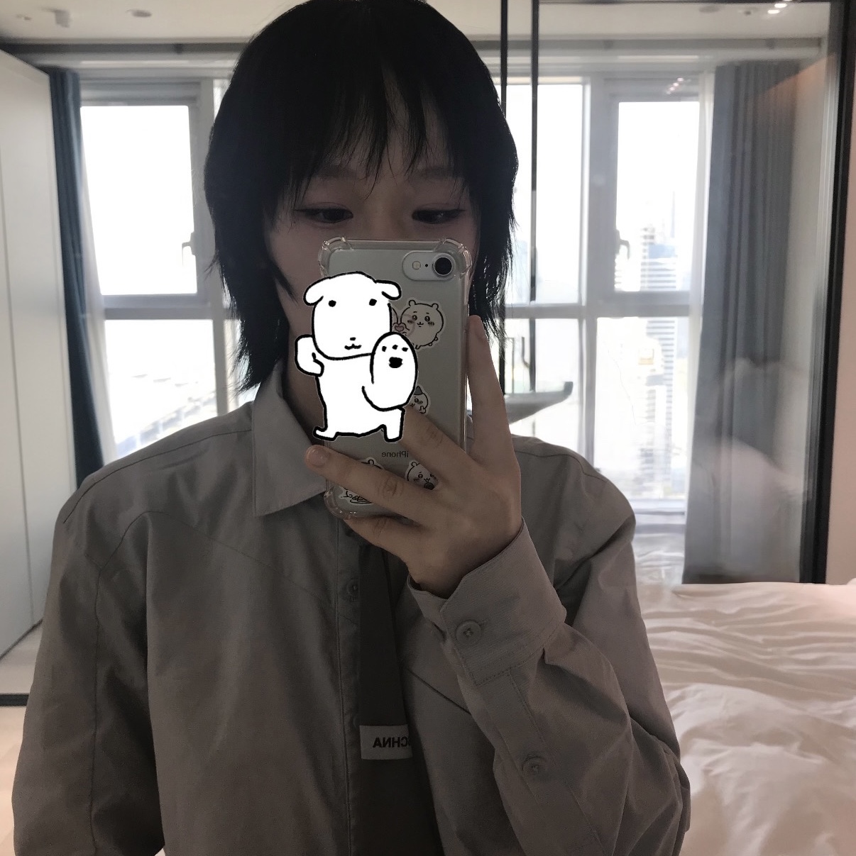Sansan Gear Visional Pocket Shirts Grey, Mischief Rhombus Backpack Black 착용 스타일 - 1