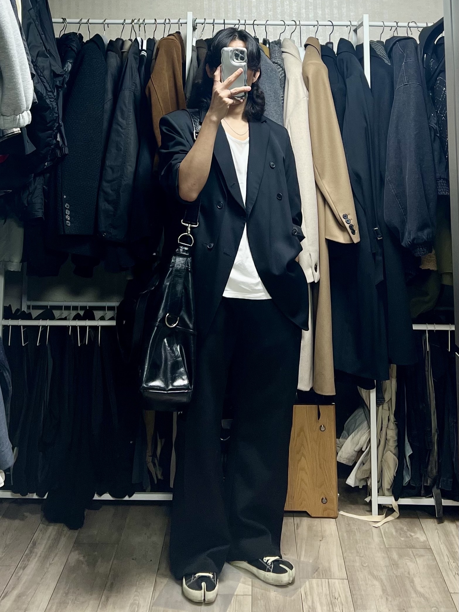 Maison Margiela Tabi Sneakers Black 착용 스타일