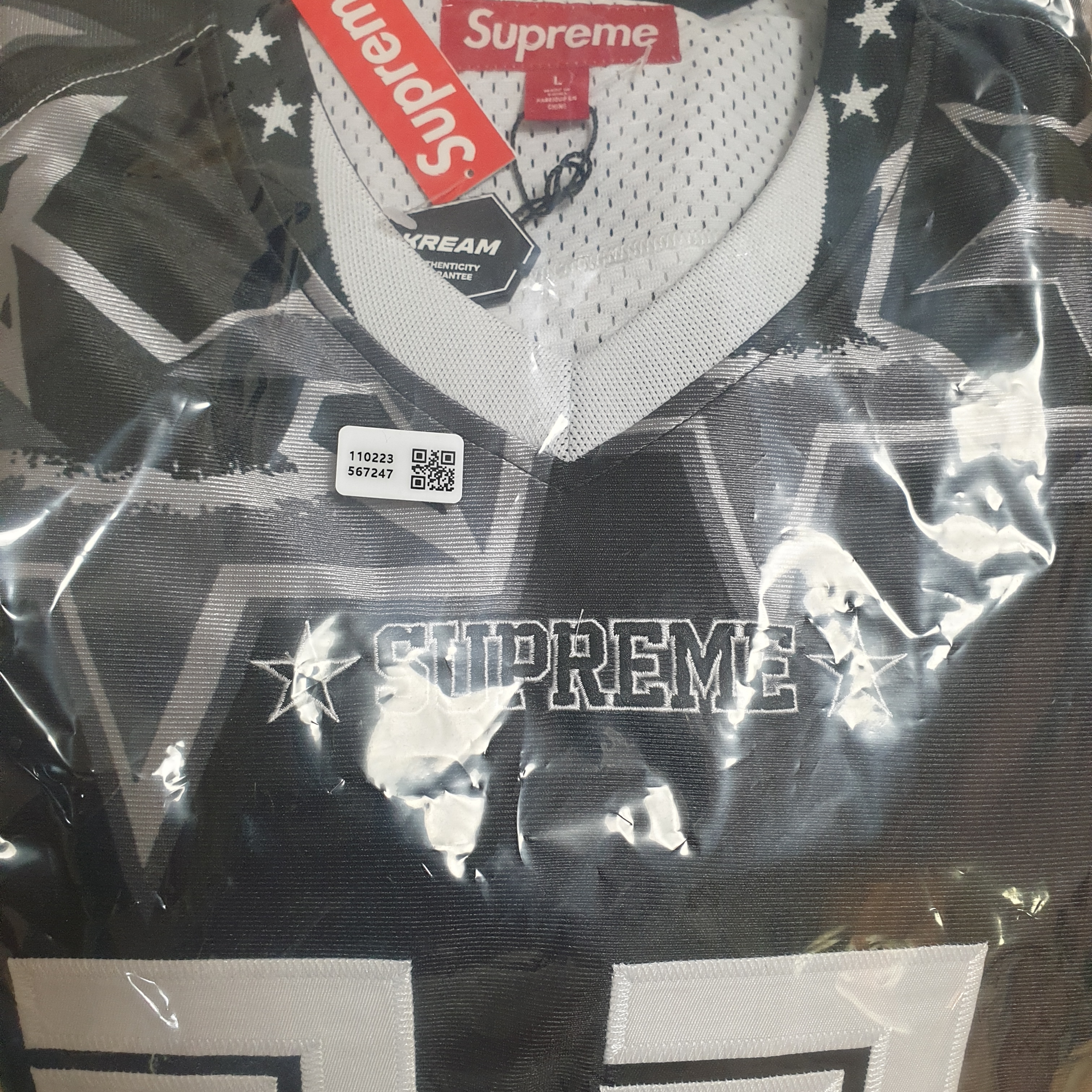 Supreme Stars Football Jersey Black - 25SS 착용 스타일 - 1