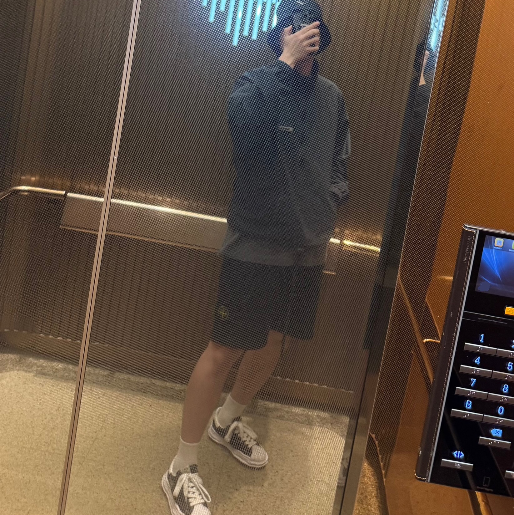 Maison Mihara Yasuhiro Blakey OG Sole Canvas Low-top Sneakers Black White, Essentials Track Jacket Black - 20FW 착용 스타일