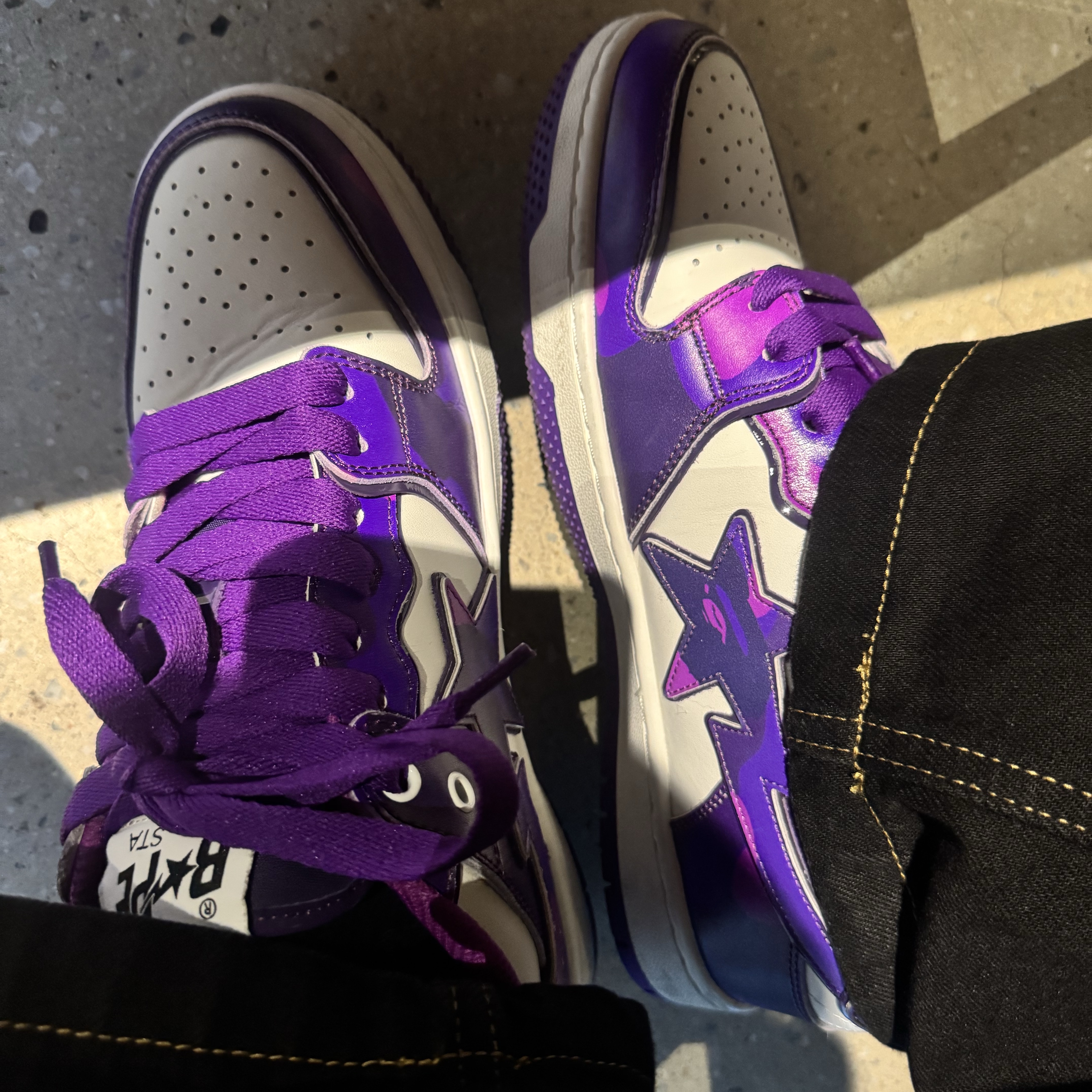 (W) BAPE SK8 Sta #1 Purple, BAPE SK8 Sta #1 M2 Purple 착용 스타일 - 3