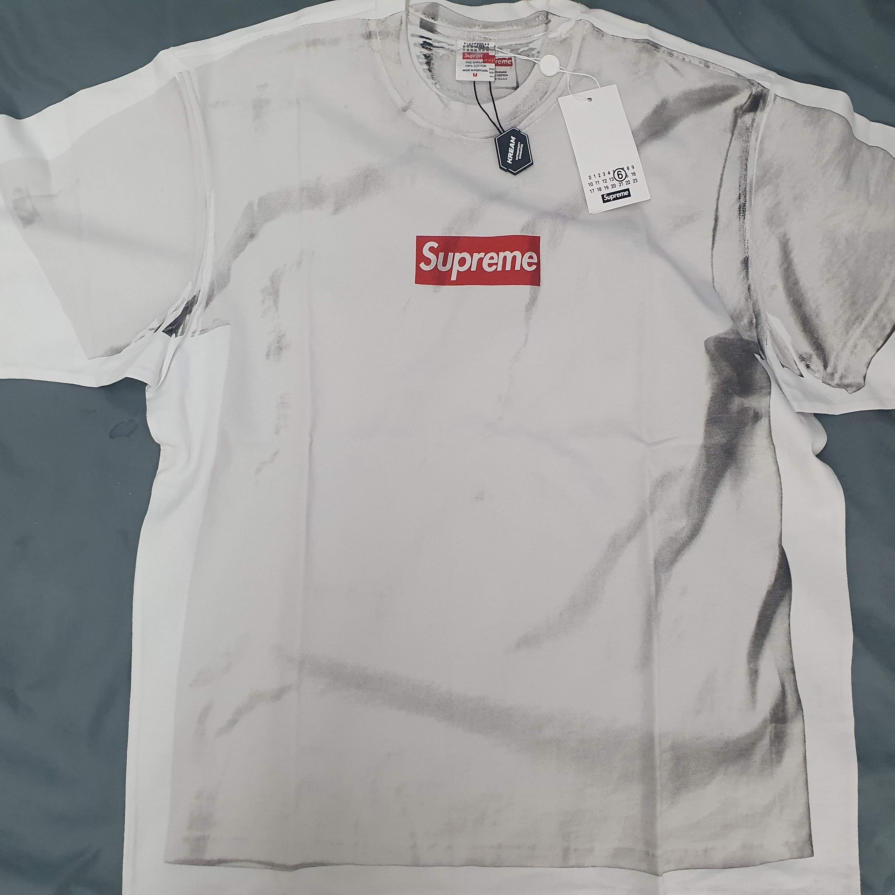 Supreme x MM6 Maison Margiela Box Logo T-Shirt White - 24SS 착용 스타일 - 1