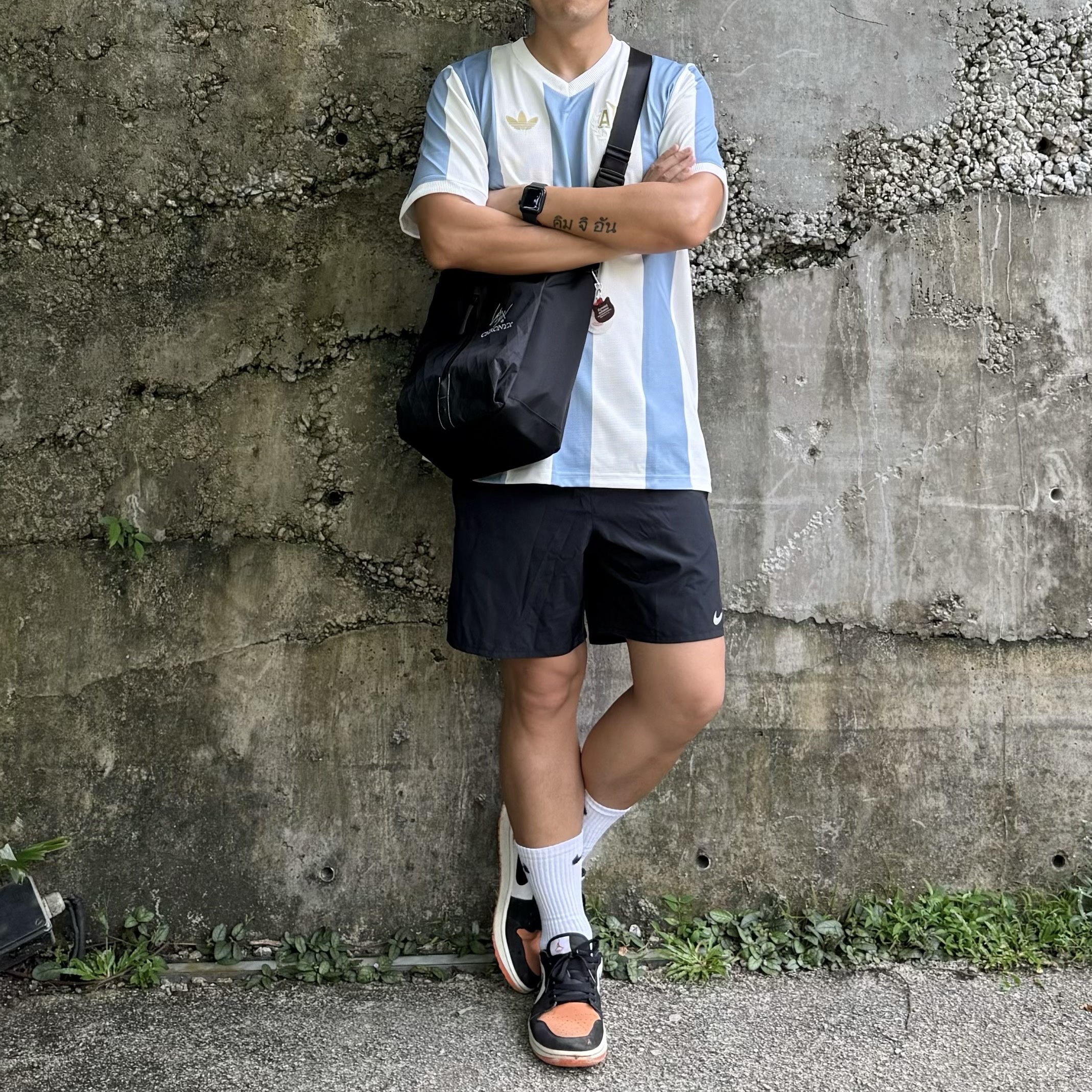 Adidas Argentina 50th Anniversary Jersey Ambient Sky Cloud White - KR Sizing (Non Marking Ver.) 착용 스타일