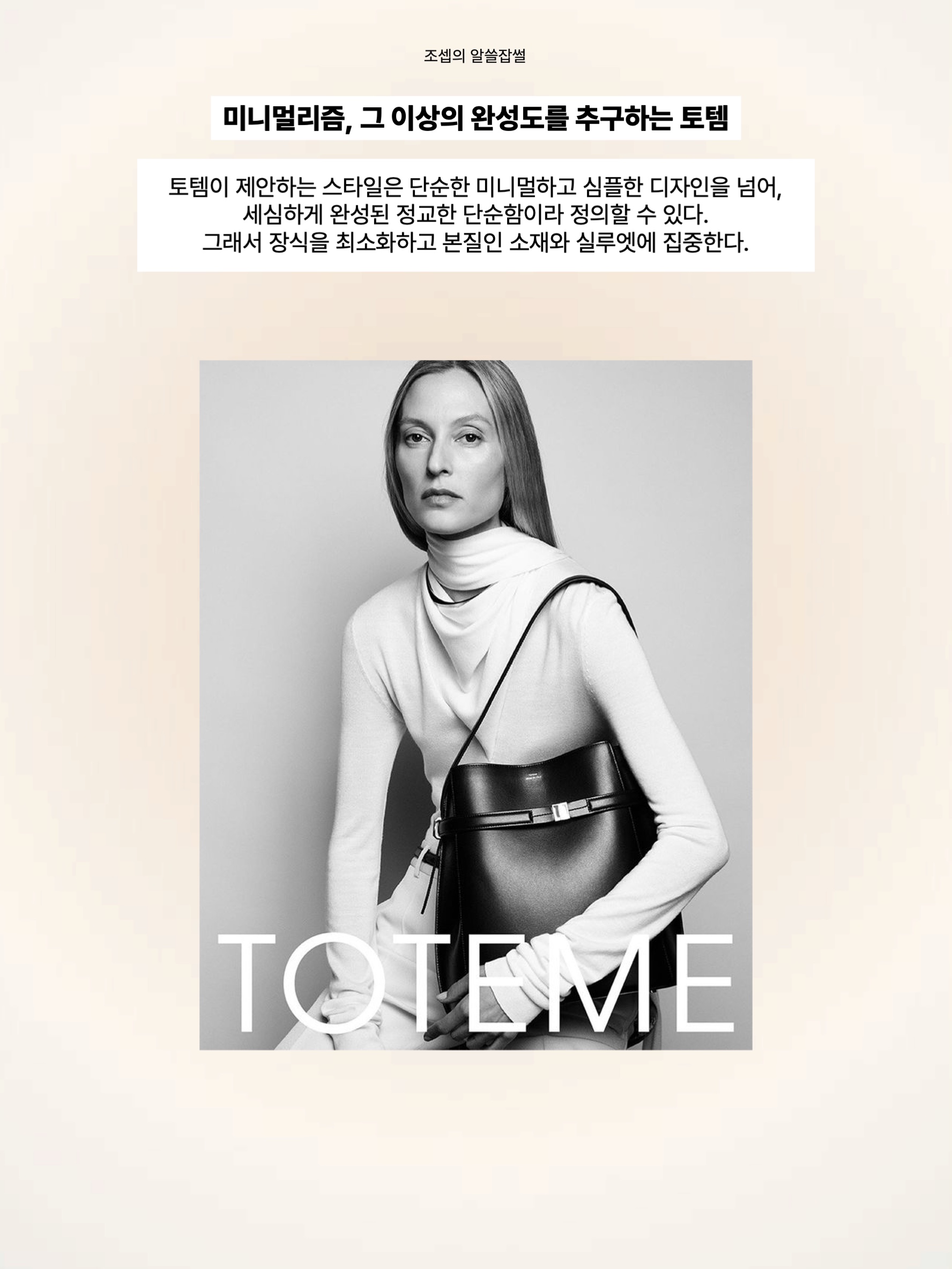Toteme T-Lock Clutch Tan Grain, Toteme T-Lock Top Handle Black Palmellato 착용 스타일 - 4