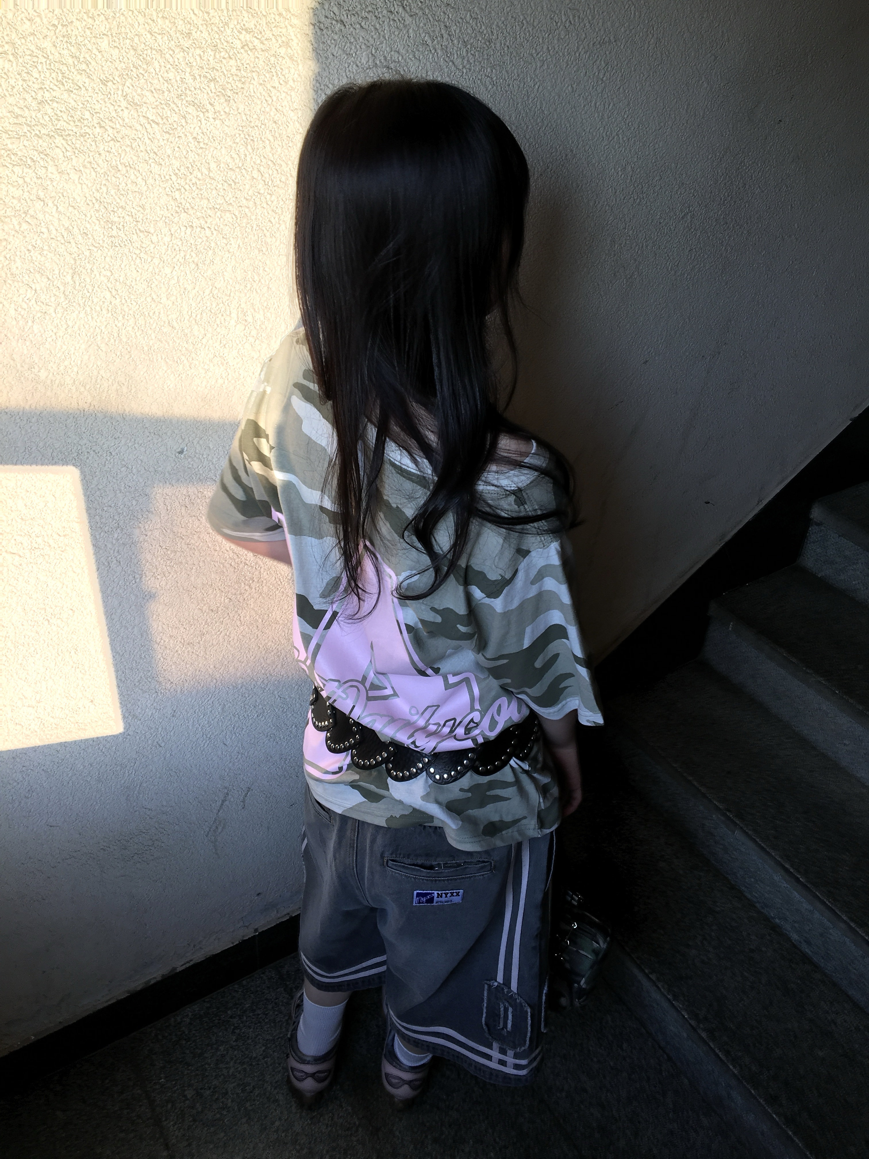 NYXX Basketball Denim Half Pants Gray, NYXX 14 Off Shouler Tee Camo 착용 스타일 - 1