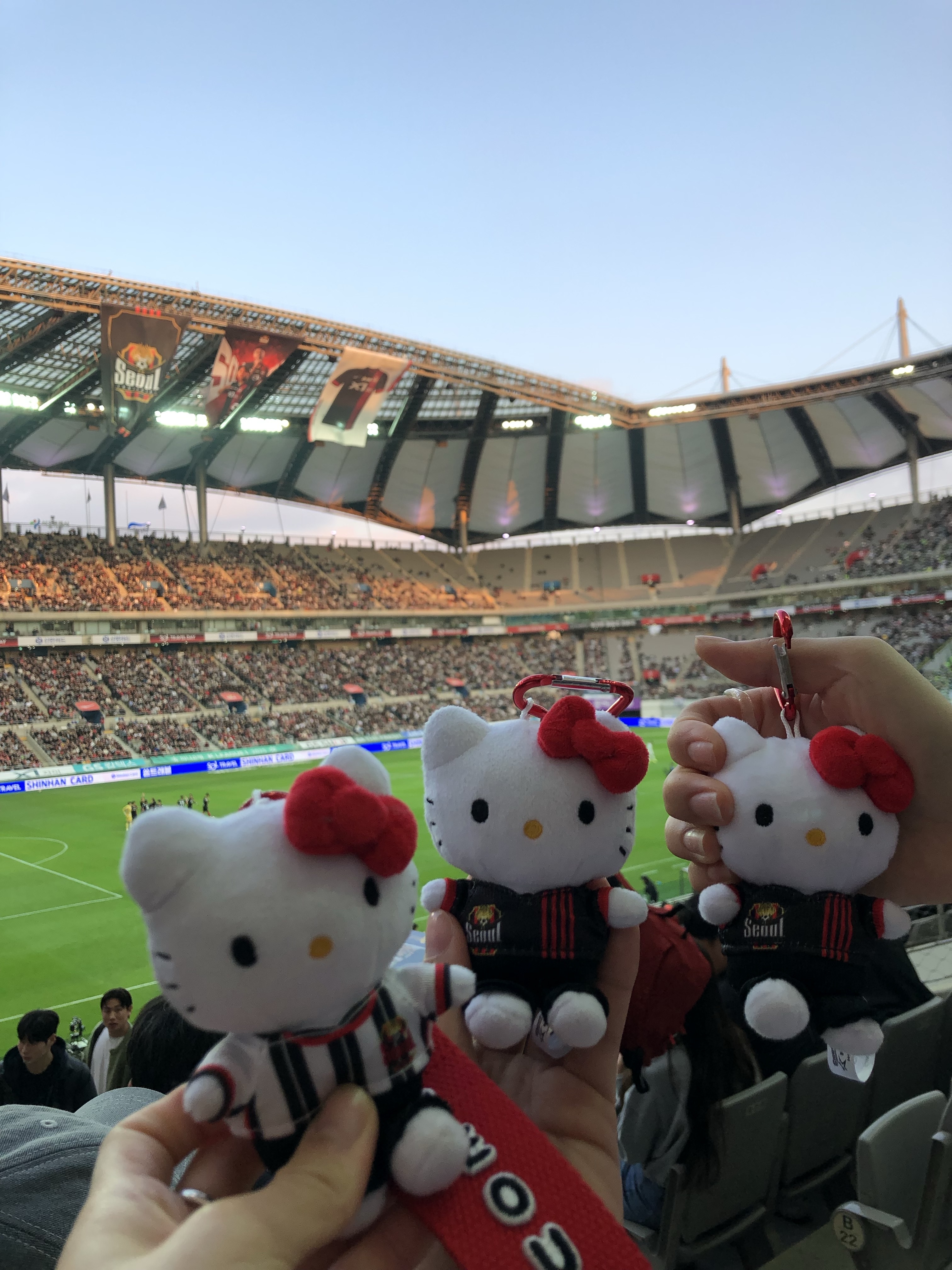 K League x Sanrio Characters 2025 Gym Sack Hello Kitty FC Seoul Red, K League x Sanrio Characters 2025 Muffler Hello Kitty FC Seoul Red 착용 스타일 - 2