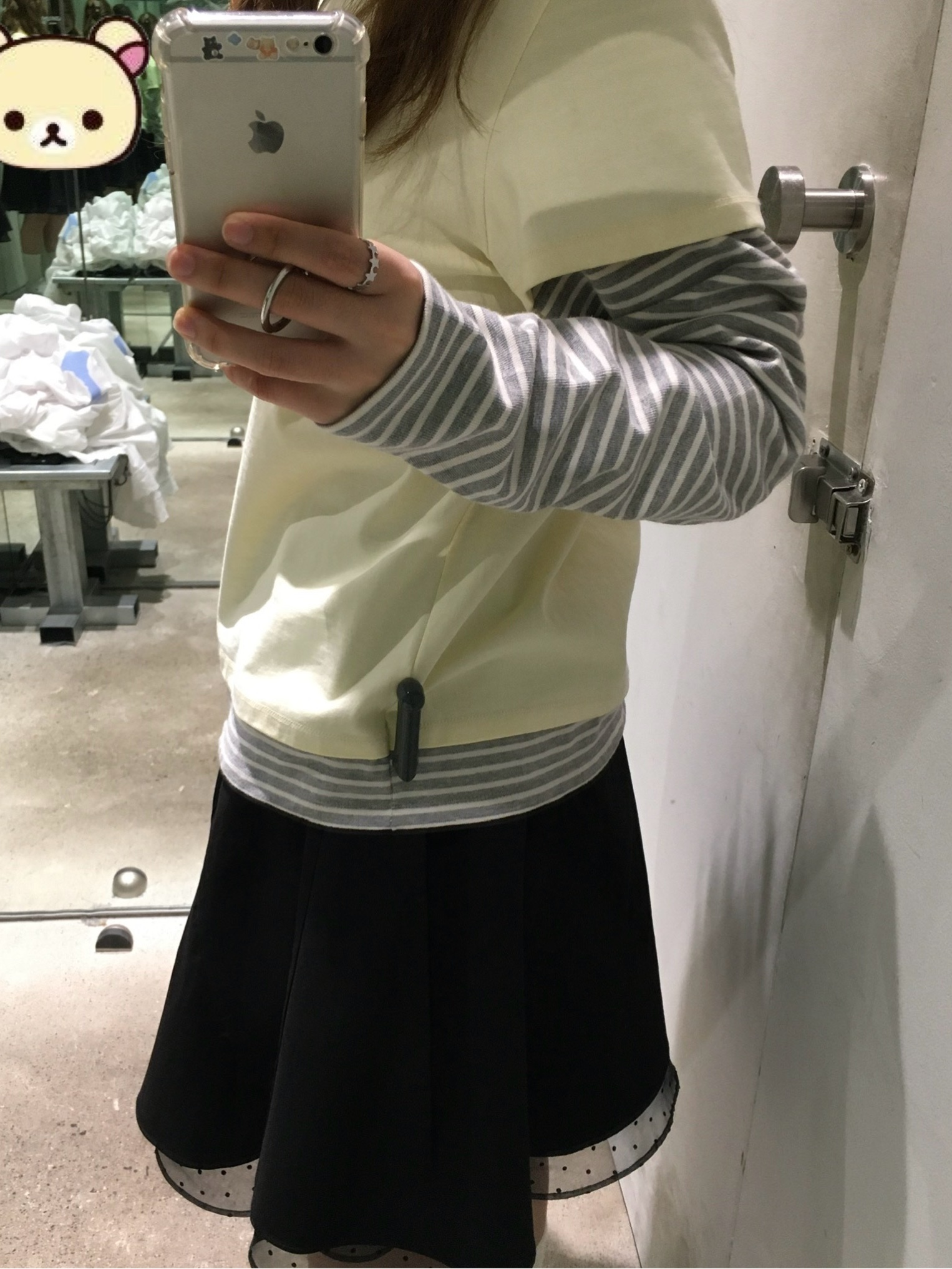 AEAE Check Star Tee Melange Grey, AEAE Check Star Tee White 착용 스타일 - 3