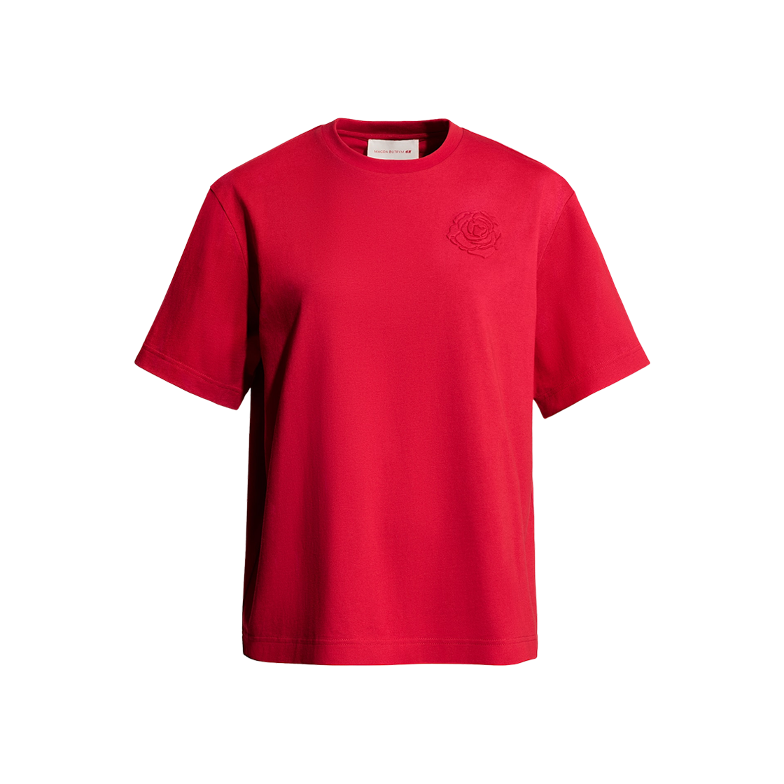 (W) 에이치앤엠 x 막다 부트림 디자인 오버사이즈 티셔츠 레드((W) H&M x Magda Butrym Design Oversized T-Shirt Red)