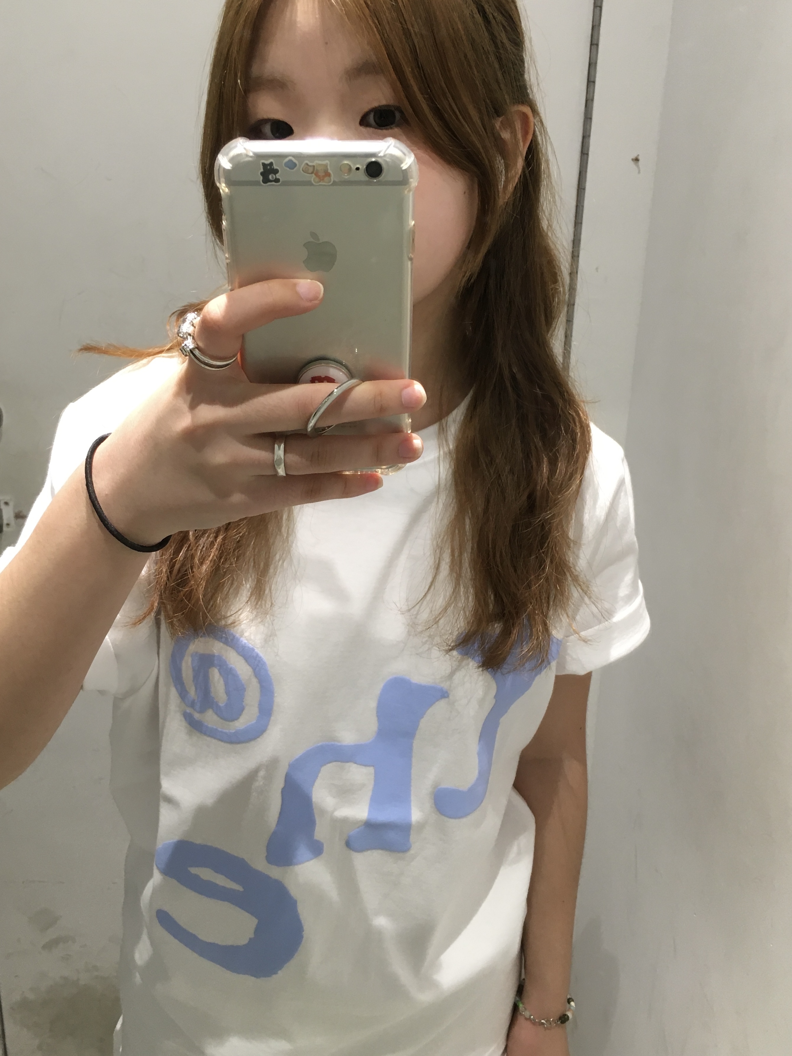 AEAE Check Star Tee Melange Grey, AEAE Check Star Tee White 착용 스타일 - 4