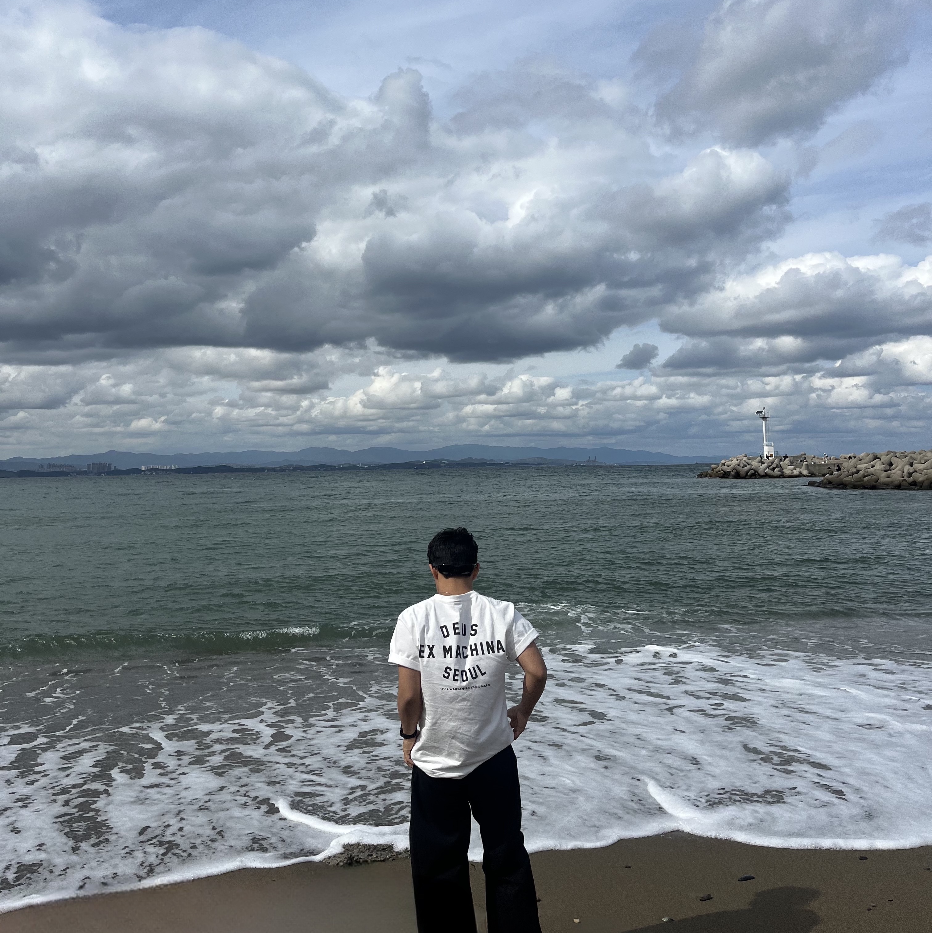 Deus Ex Machina Seoul College T-Shirt White, Nike ACG Mountain Fly 2 Low Black 착용 스타일 - 1