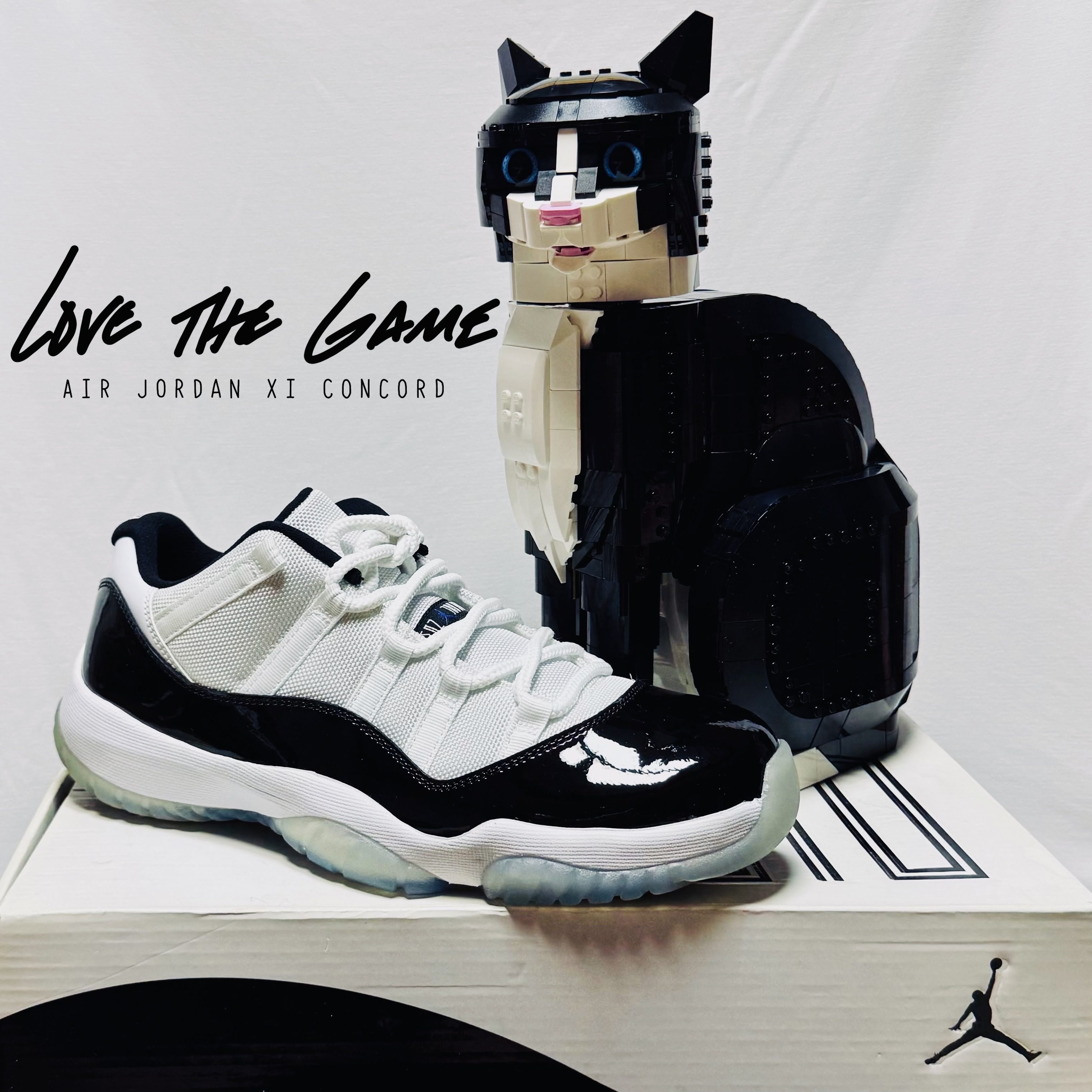 Jordan 11 Retro Low Concord, Lego Idea Tuxedo Cat 착용 스타일 - 1