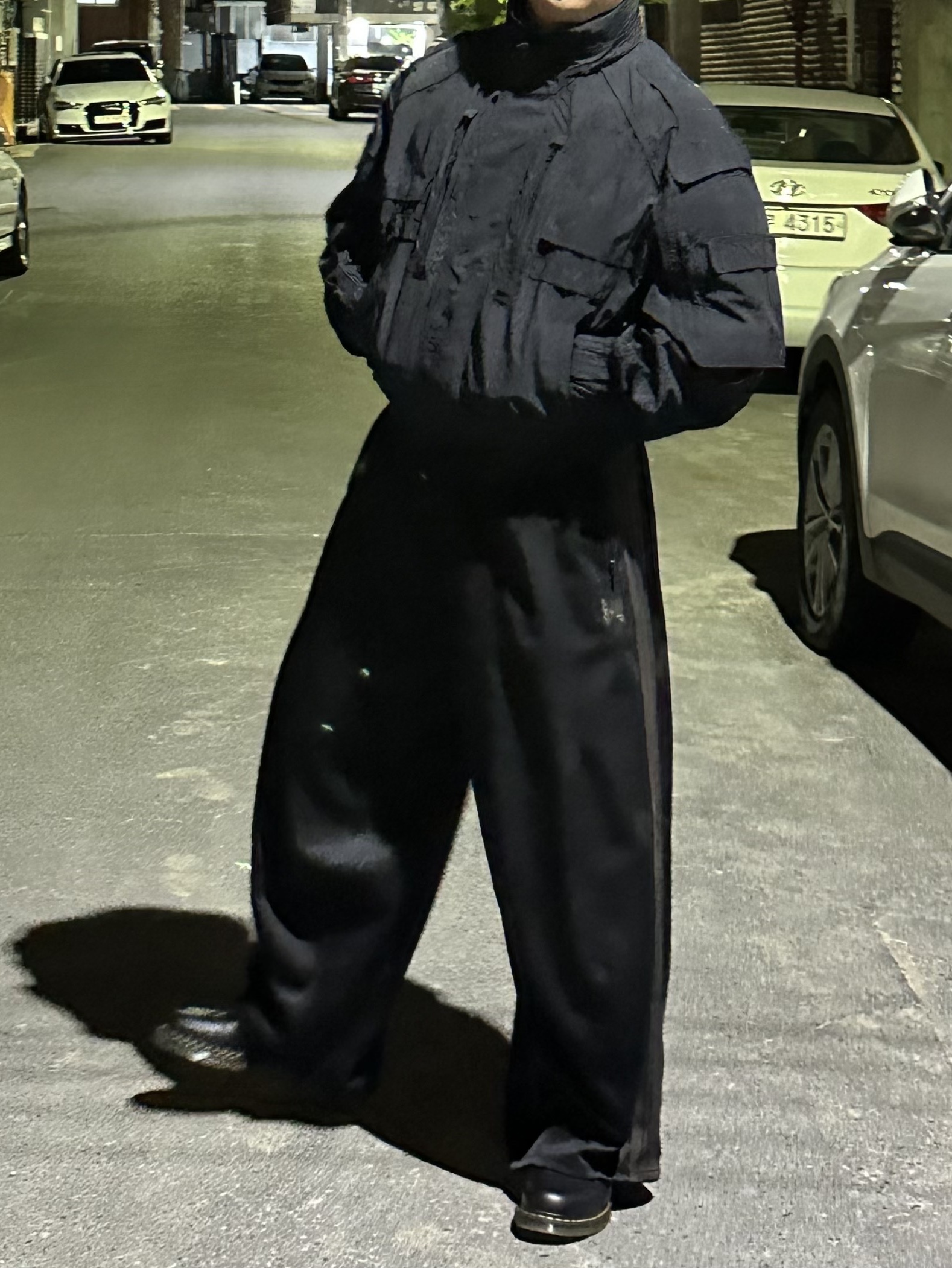 Dr. Martens 1461 Smooth Black, Needles H.D. Track Pants Poly Smooth Black 착용 스타일