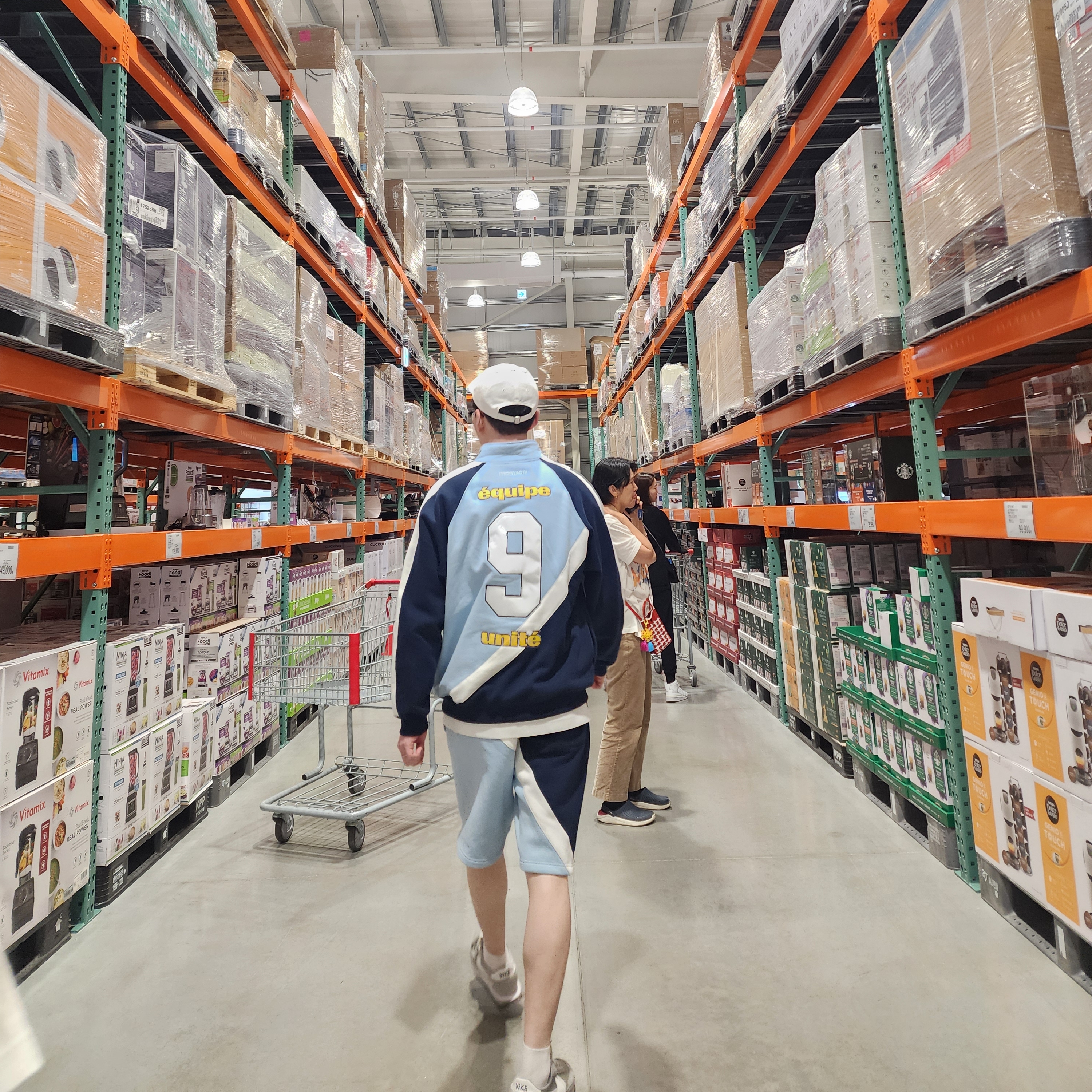 Supreme Equipe Sweatshort Light Blue - 24SS, Supreme Equipe Half Zip Sweatshirt Light Blue - 24SS 착용 스타일 - 2
