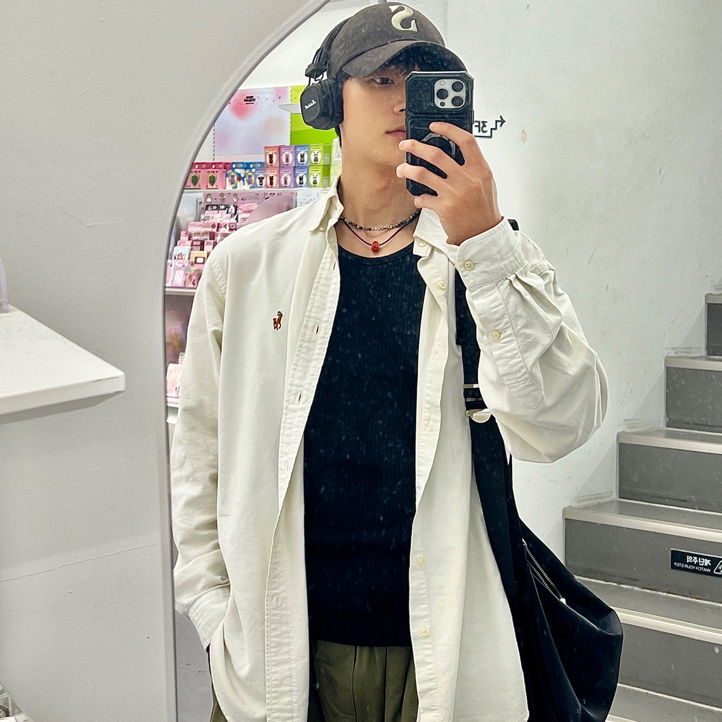 [20% 적립] Polo Ralph Lauren Custom Fit Oxford Shirt White, Satur Vintage Casual Lettering Ball Cap Vintage Gray 착용 스타일