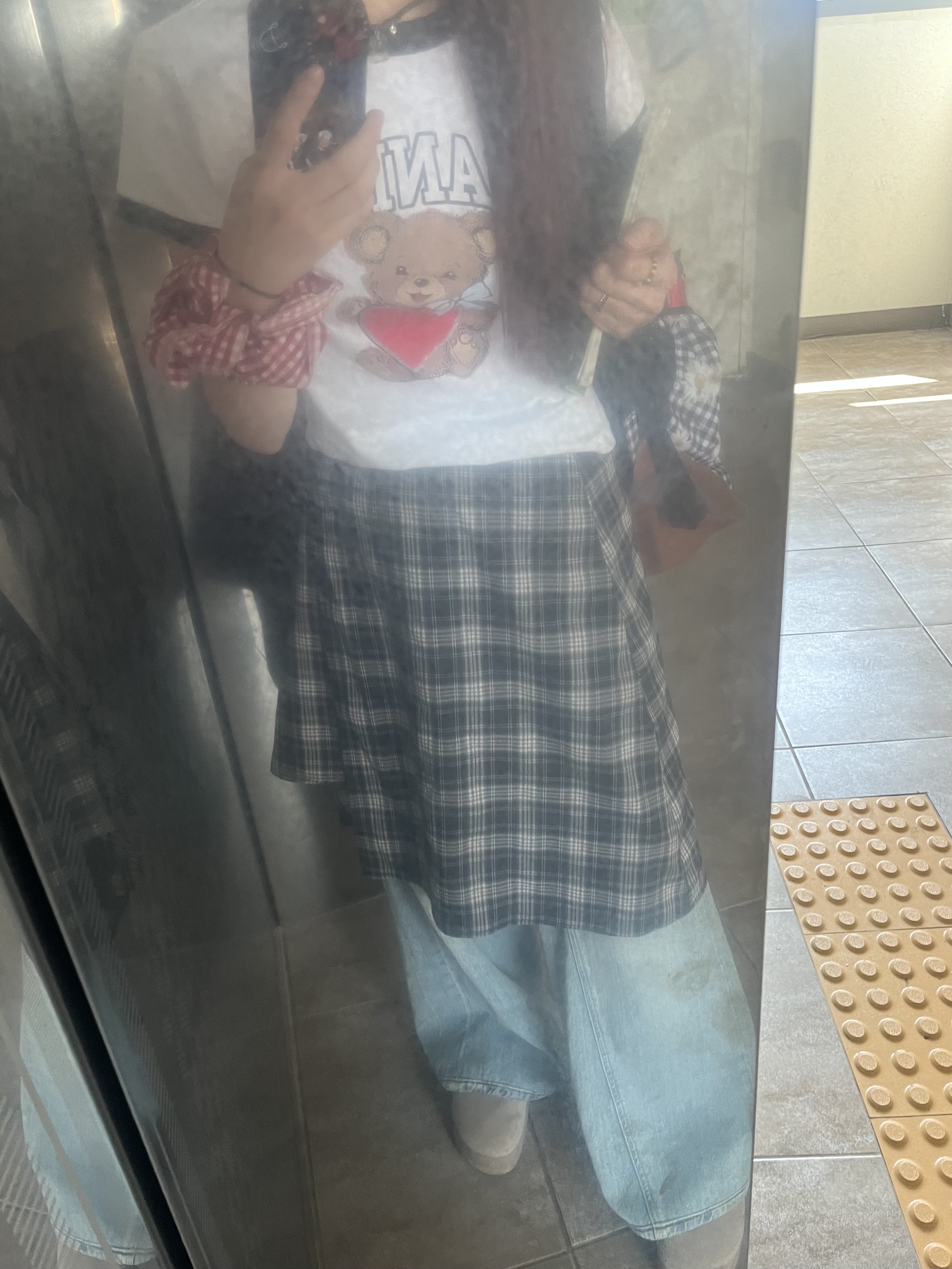 (W) Ganni Basic Jersey Bear T-Shirt White 착용 스타일