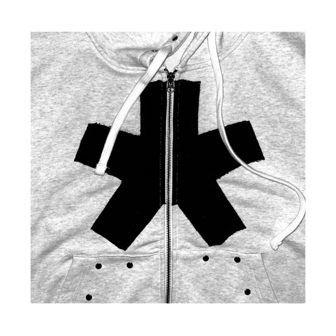 스모크어스타스타 패치 후드집업 그레이(Smokeastar
Star Patched 
Hoodie Zip-Up
 Grey) - 2