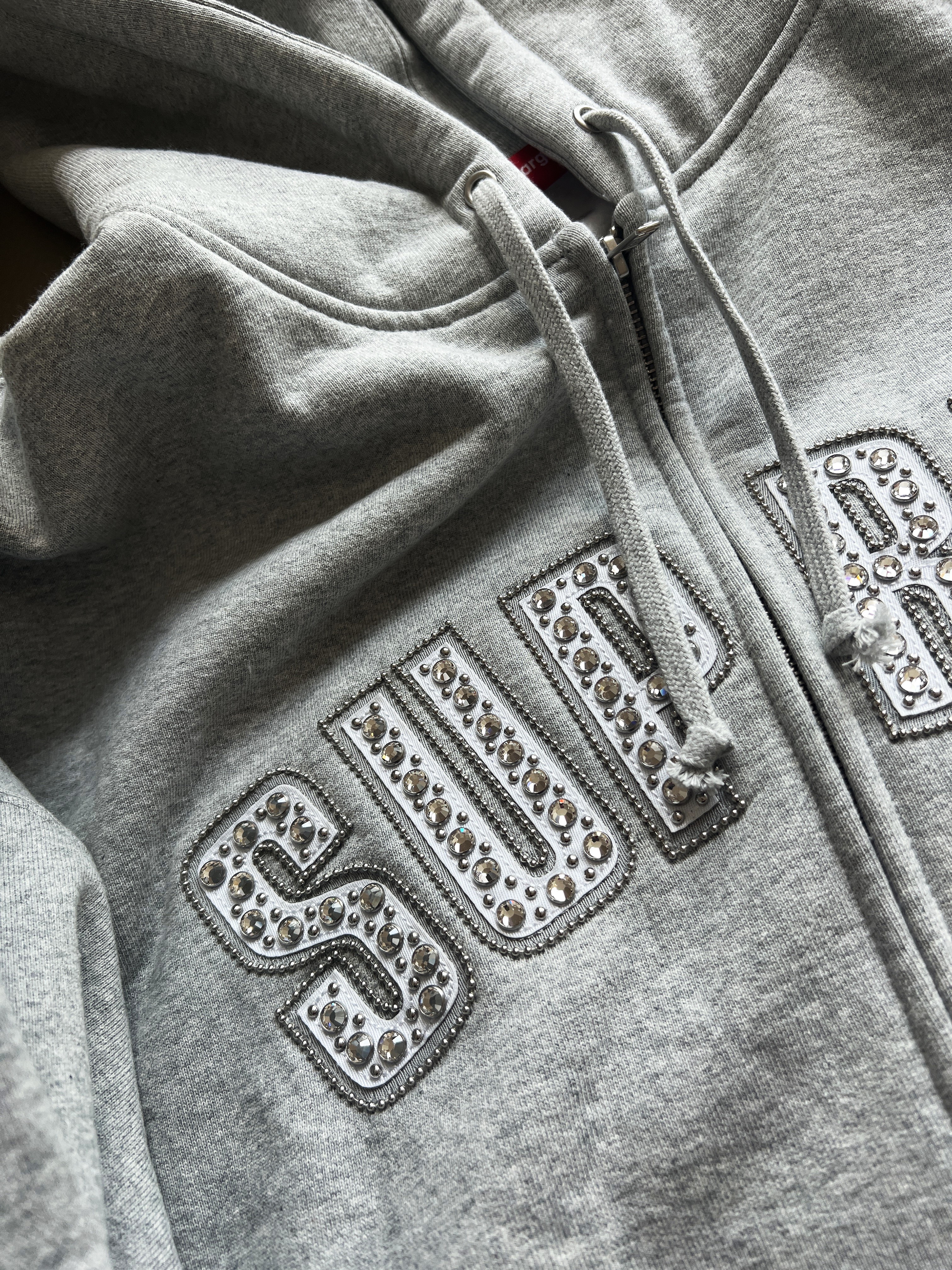 Supreme x B.B. Simon Zip Up Hooded Sweatshirt Heather Grey - 25SS 착용 스타일