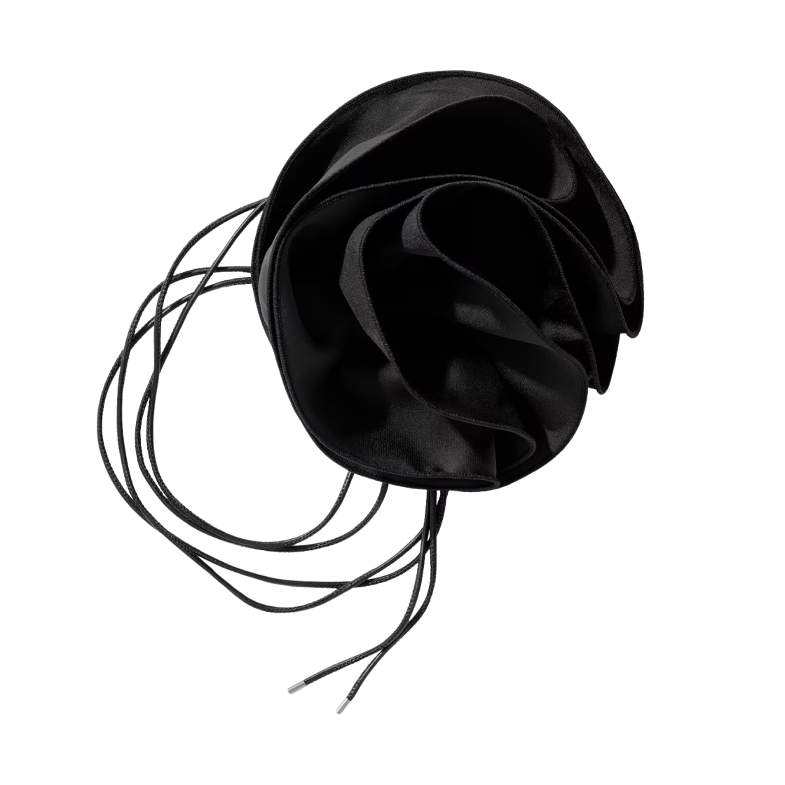 1266631001 (W) H&M x Magda Butrym Rose Applique Cord Necklace Black