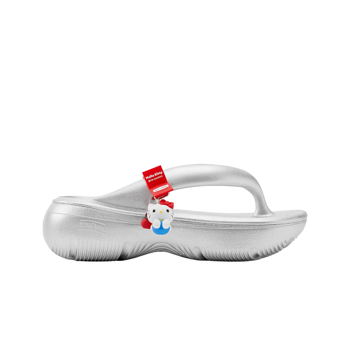 (W) 토앤토 x 산리오 플립플랍 제로비티 플럼피 헬로키티 참 태그 세트 실버((W) Taw&Toe x Sanrio Flip Flop Zerovity Plumpy Hello Kitty Charm Tag Set Silver)