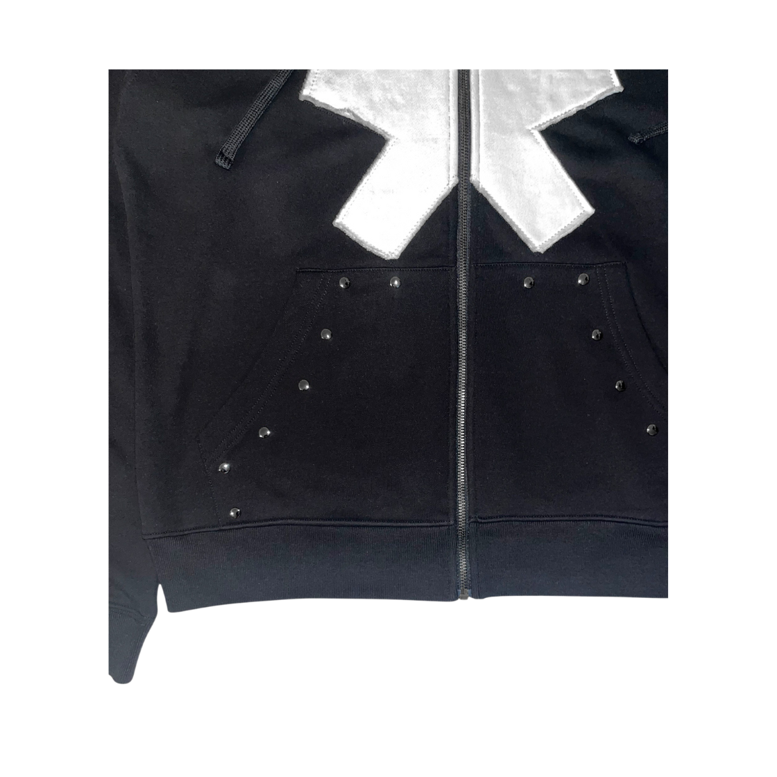 스모크어스타스타 패치 후드집업 블랙(Smokeastar
Star Patched 
Hoodie Zip-Up
 Black) - 4