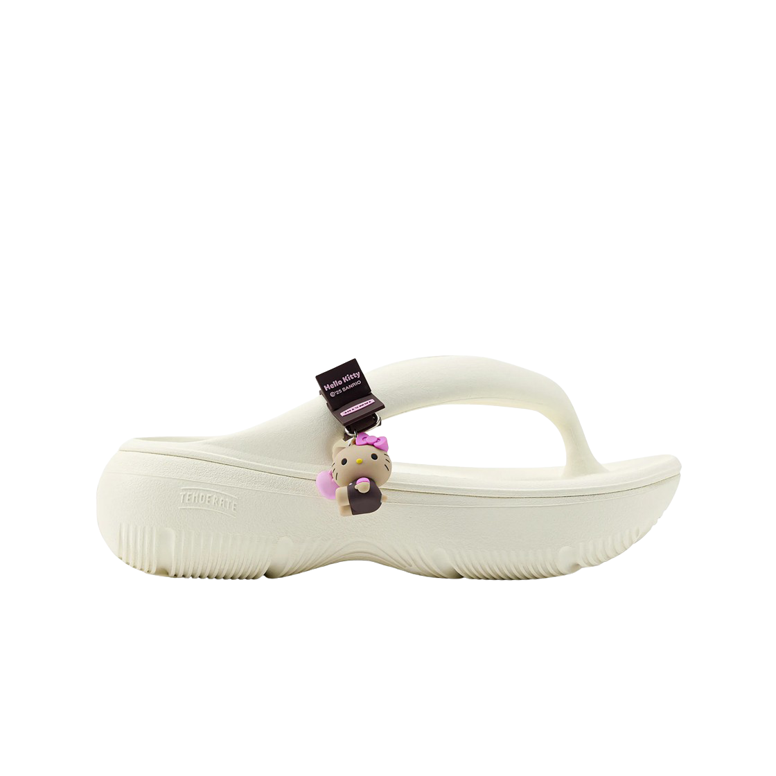 (W) 토앤토 x 산리오 플립플랍 제로비티 플럼피 탠 헬로키티 참 태그 세트 크림((W) Taw&Toe x Sanrio Flip Flop Zerovity Plumpy Tan Hello Kitty Charm Tag Set Cream)