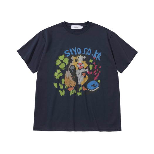 K25SSUT06NV Knitted X QWER SIYO Hamming Singer T-shirt Navy
