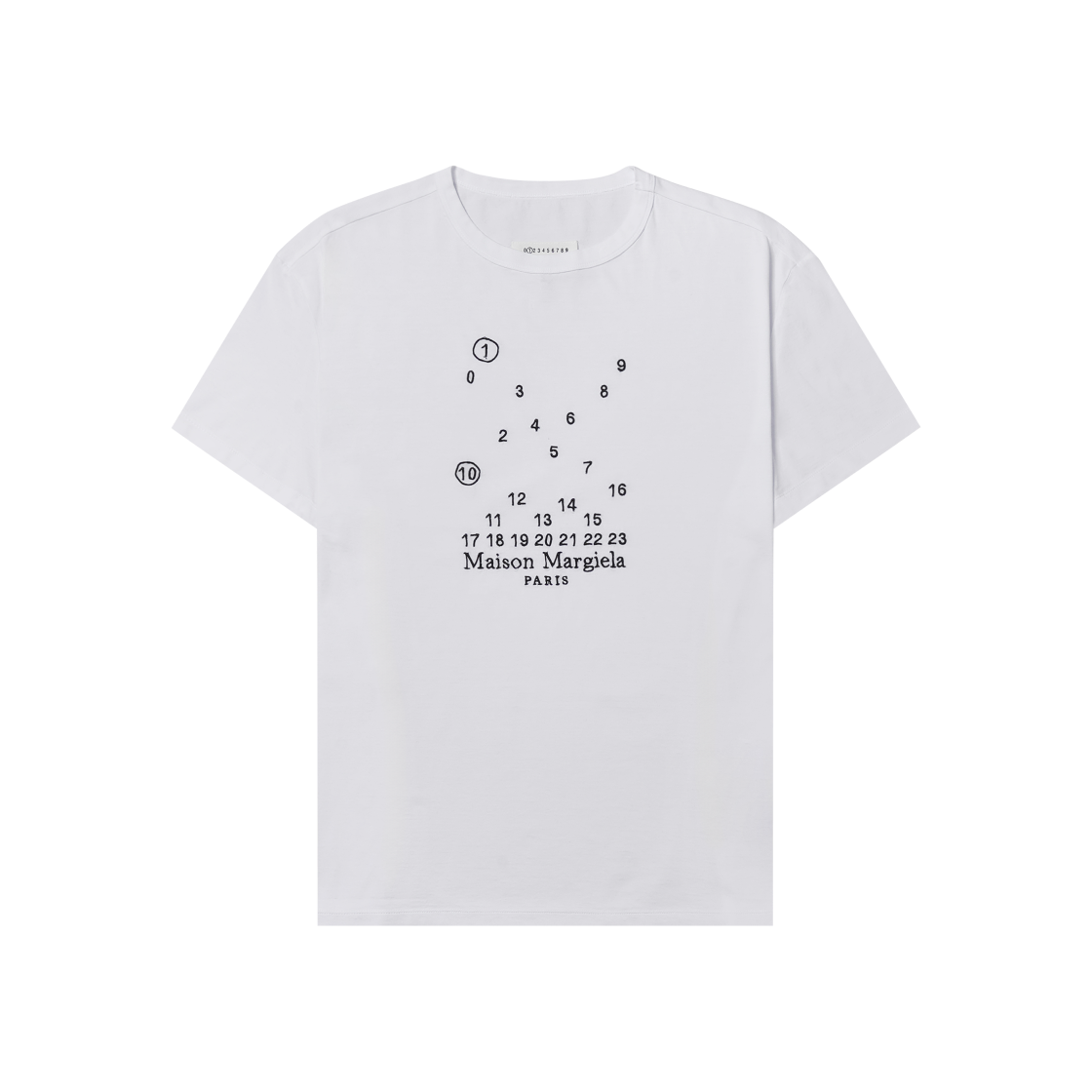 S50GC0684S22816100 Maison Margiela Numeric Logo Mako Cotton T-Shirt White (Single Stiches)