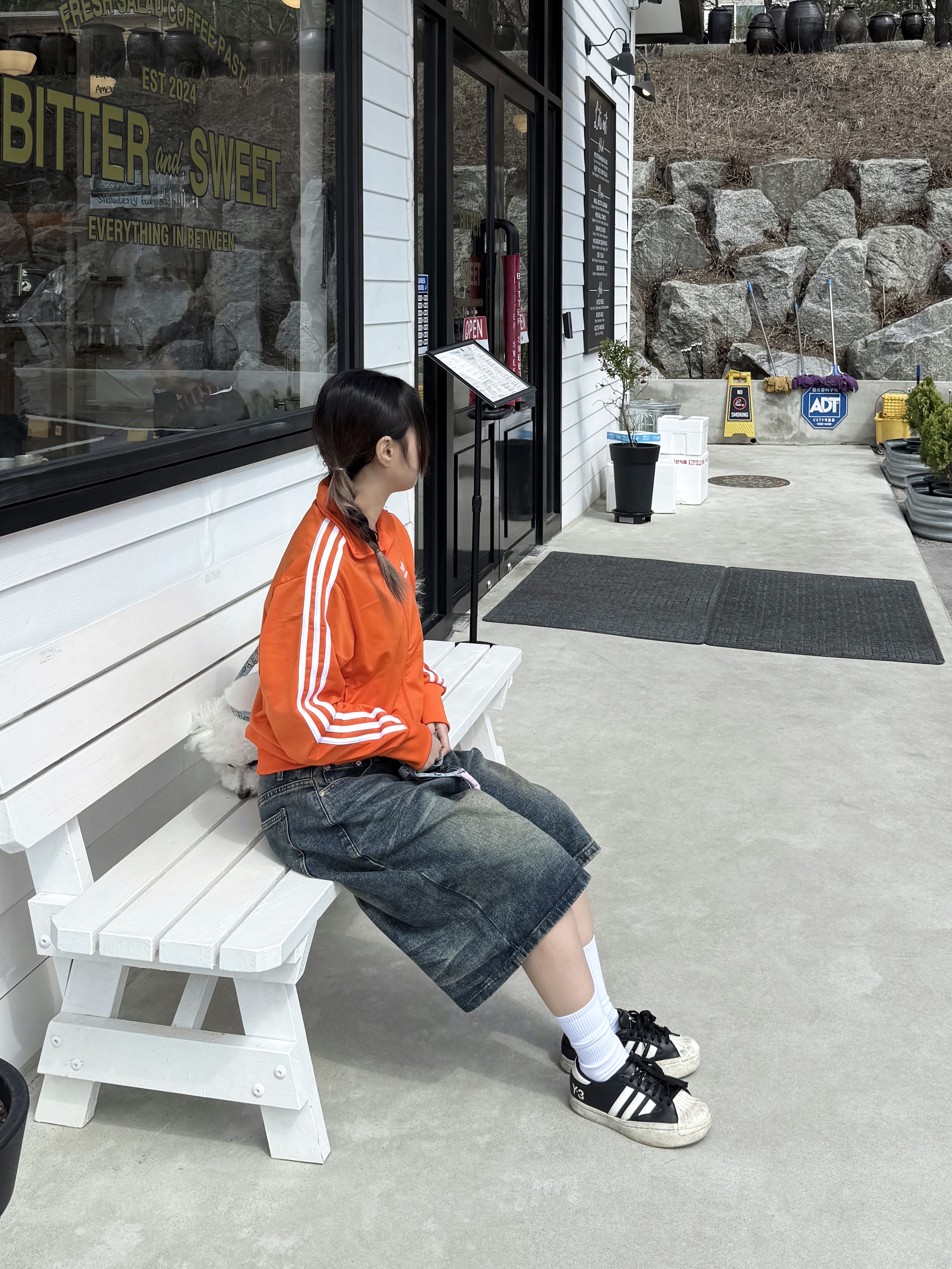 Adidas Adicolor Classic Firebird Track Top Orange - US Sizing, Y-3 Yohji Star Black White 착용 스타일 - 1