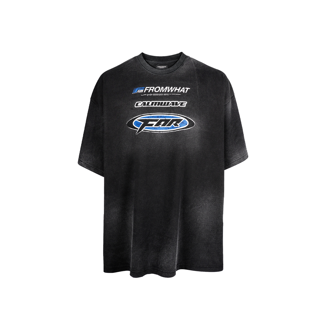 23033-1111-011-BK [더블적립]Farfromwhat Far Washed Logo T-Shirts Black - 대표 이미지 #1