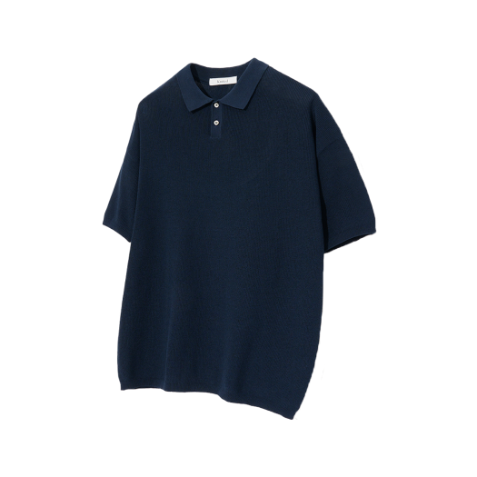 K20SSUK10NV Knitted Coolever PK Half Sleeve Knit T-shirt Navy