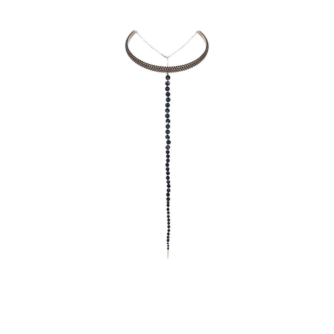 디올 블랙스톤 드랍 초커 블랙 금장(Dior Black Stone Drop Choker Black Gold)