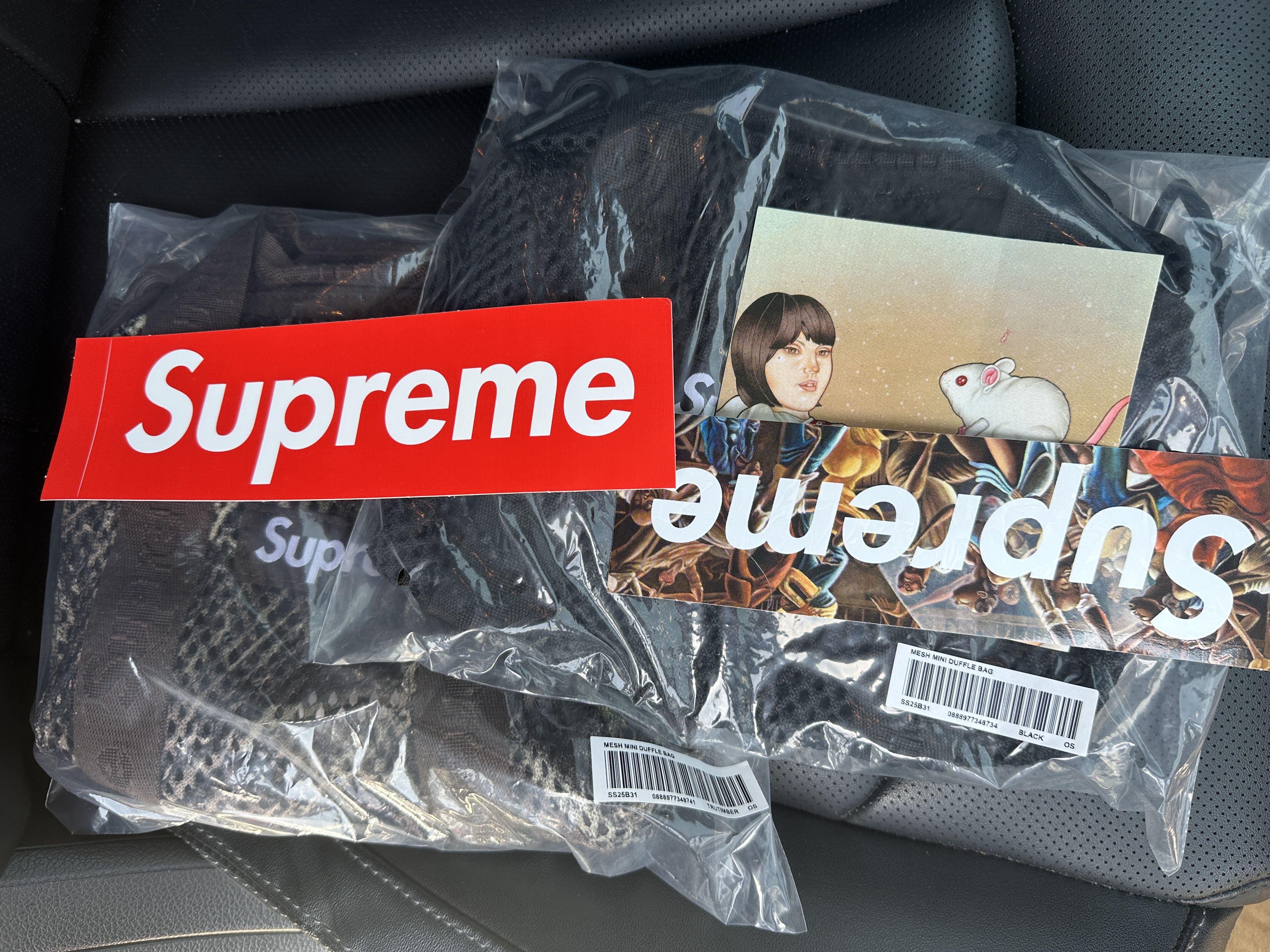 Supreme Mesh Mini Duffle Bag Black - 25SS 착용 스타일 - 1