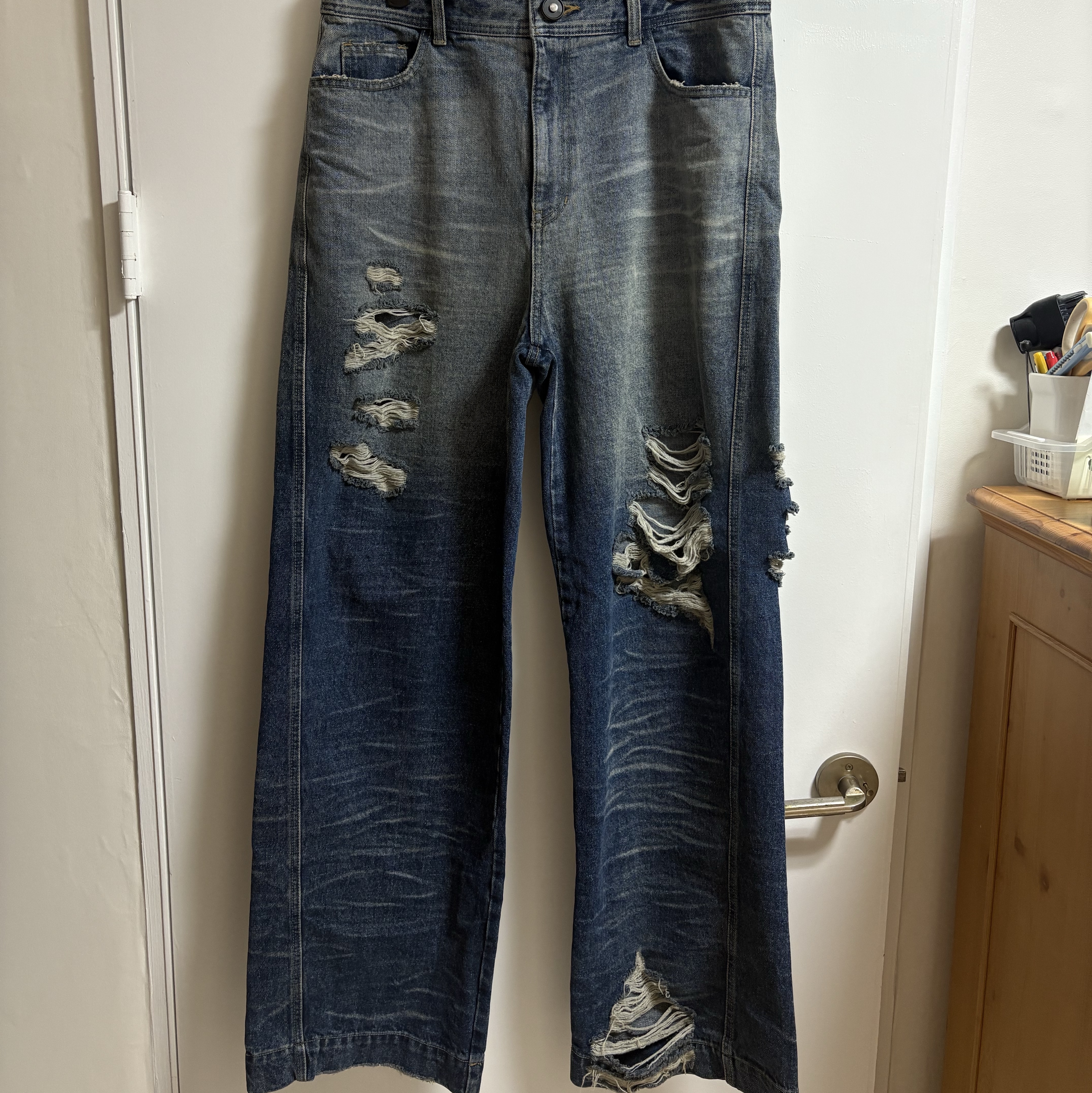 Ader Error Rueta Jeans Blue 착용 스타일