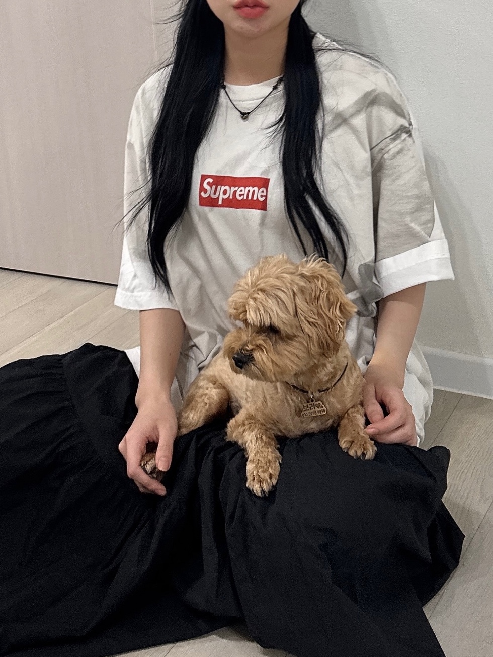 Supreme x MM6 Maison Margiela Box Logo T-Shirt White - 24SS 착용 스타일 - 4