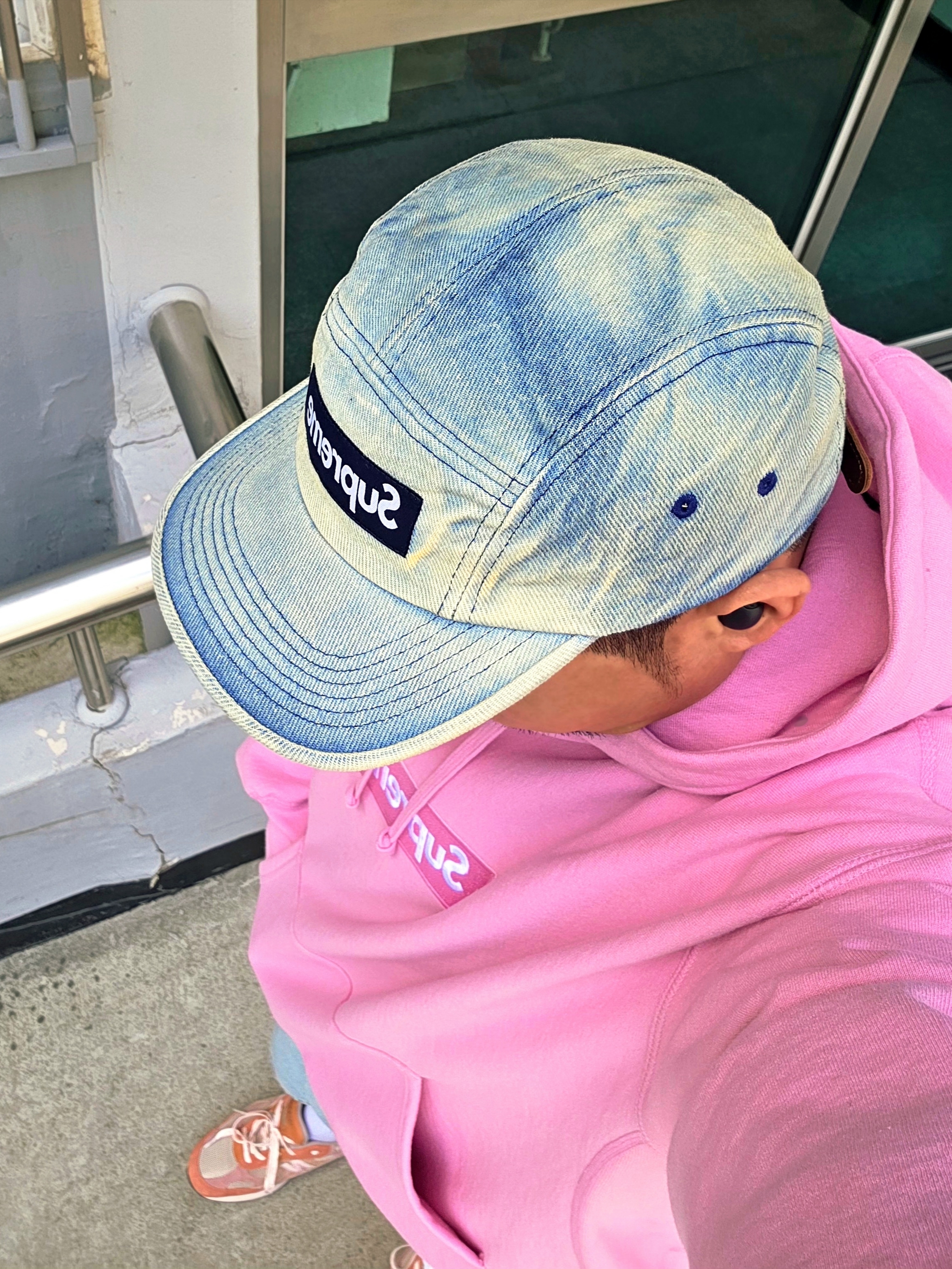 New Balance x Joe Freshgoods 992 Made in USA Aged Well, Supreme Box Logo Hooded Sweatshirt Dusty Pink - 24FW 착용 스타일 - 2
