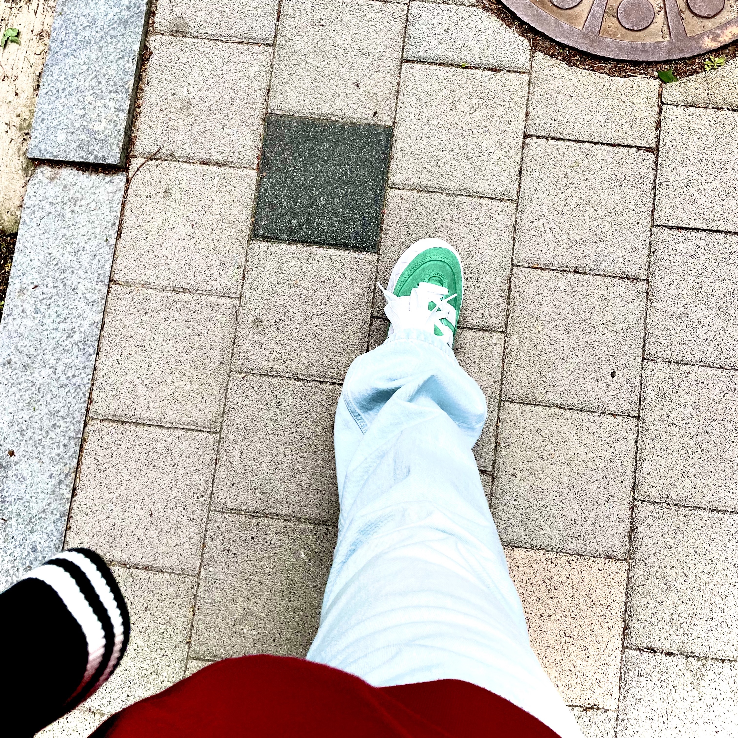 Adidas Adimatic Green 착용 스타일